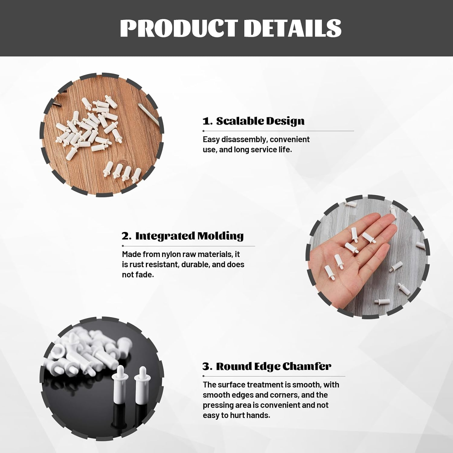 Plantation Shutter Pins, 40PCS Shutter Louver Spring Replacement Pins, Window Shutter Hardware, Blind Bolt, Movable Blade Repair Parts, Plantation Blind Louver Staples Movable Blade Repair Parts image number 1