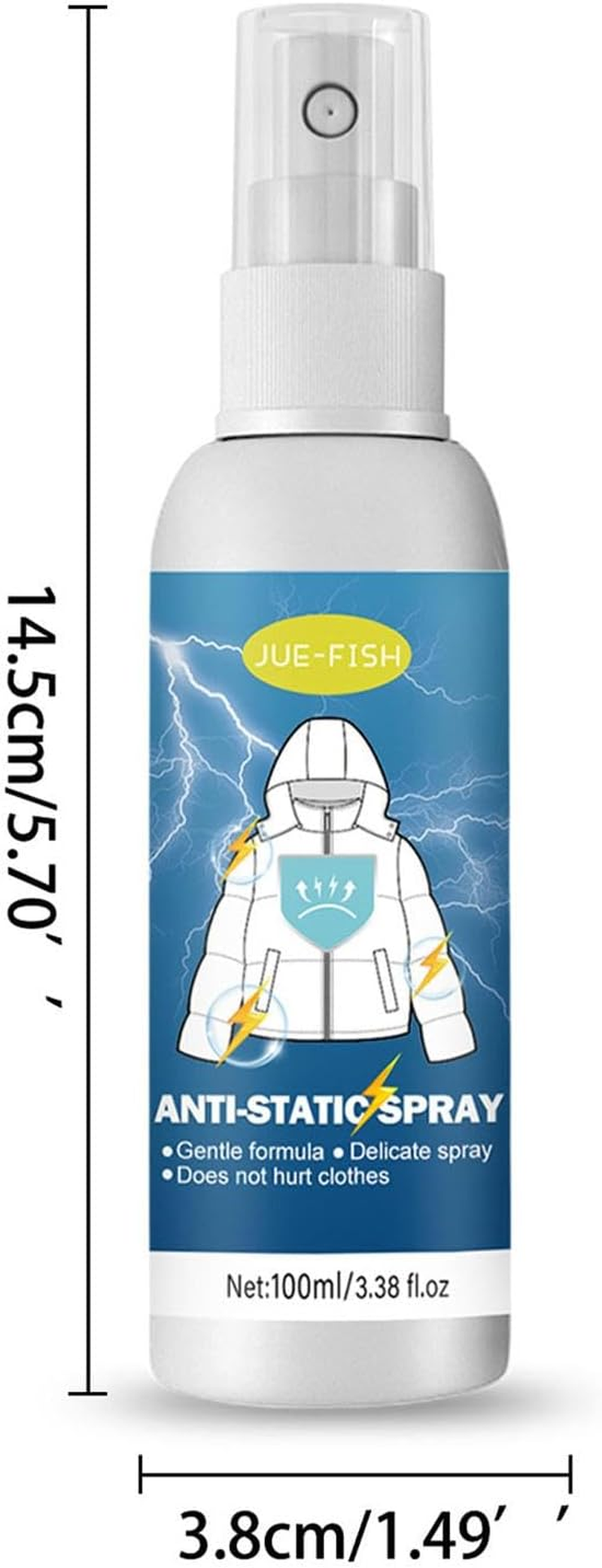 Folpus anti Static Spray Wrinkle Release Eliminates Odors Multipurpose Clothing Static Remover Spray Static Remover for Blouses Lingerie