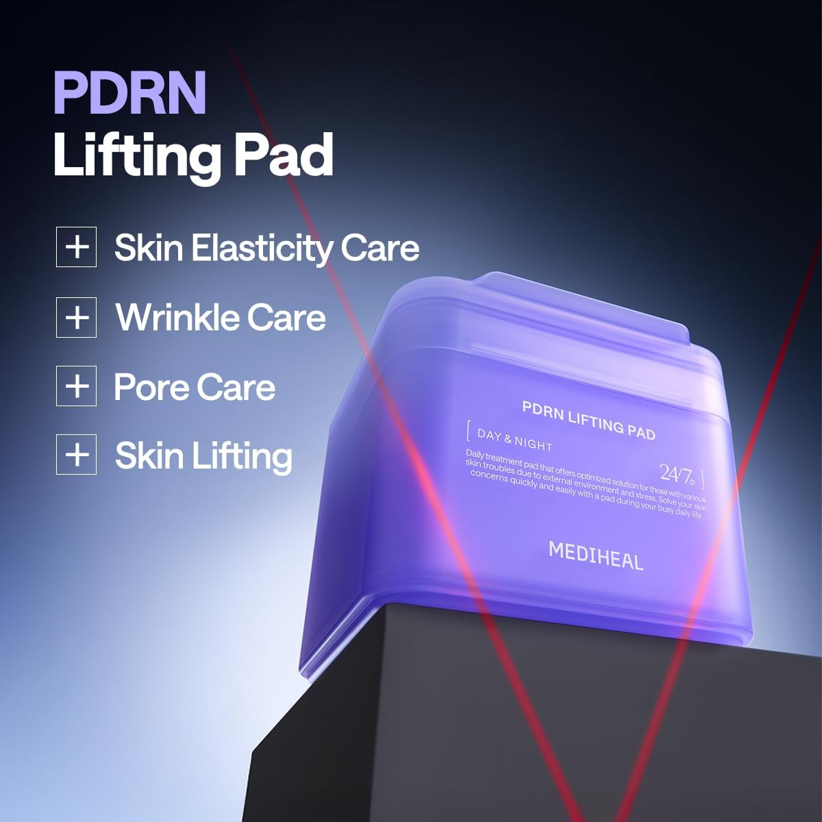 Mediheal PDRN Lifting Pads - with Squalane and Glutathione for Total Skin Care - to Treat Pores and Wrinkles & Skin Firming & Mild Exfoliation & Hydration, Vegan Tightening & Stretchable Fabric image number 1