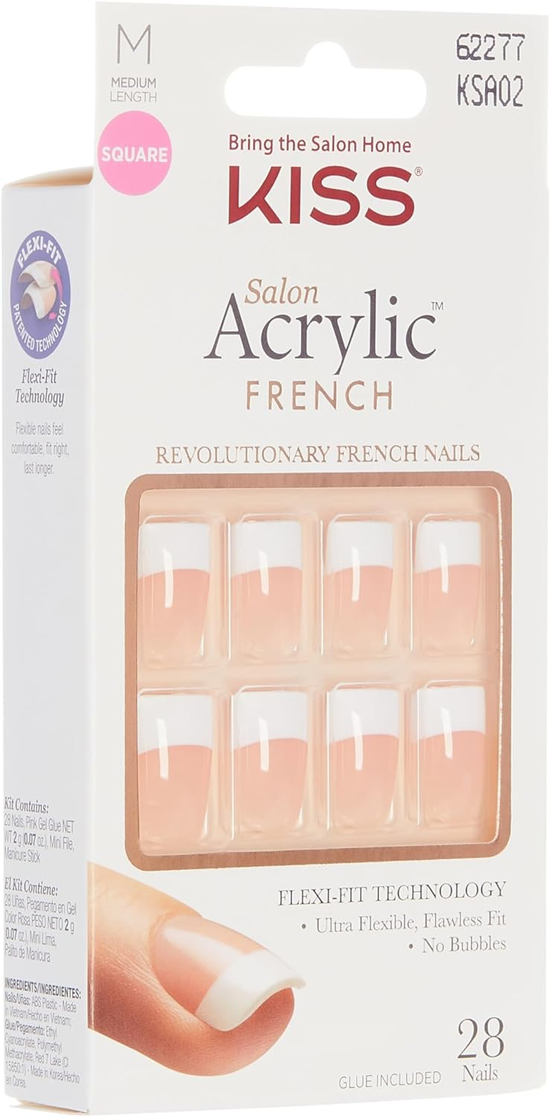 Kiss Products Salon Acrylic French Nail, Sugar Rush KSA02 image number 3