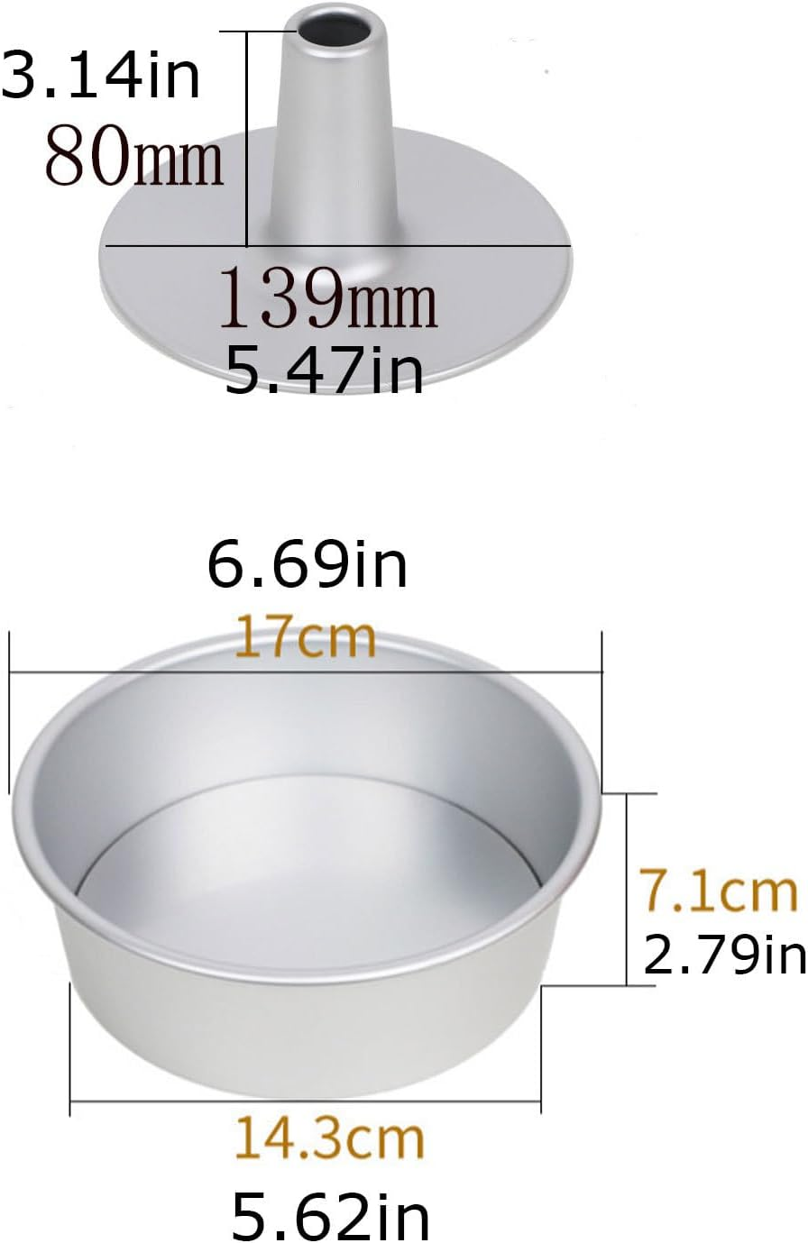 Chiffon Cake Pan - round Shape, Loose Bottom Tray | Baking Pan with Non-Stick Cupcake, Lightweight Cake Mould, Aluminium round Bakeware for Kitchen Oven, Cheesecake Cans, Pastry Bread Tool image number 6