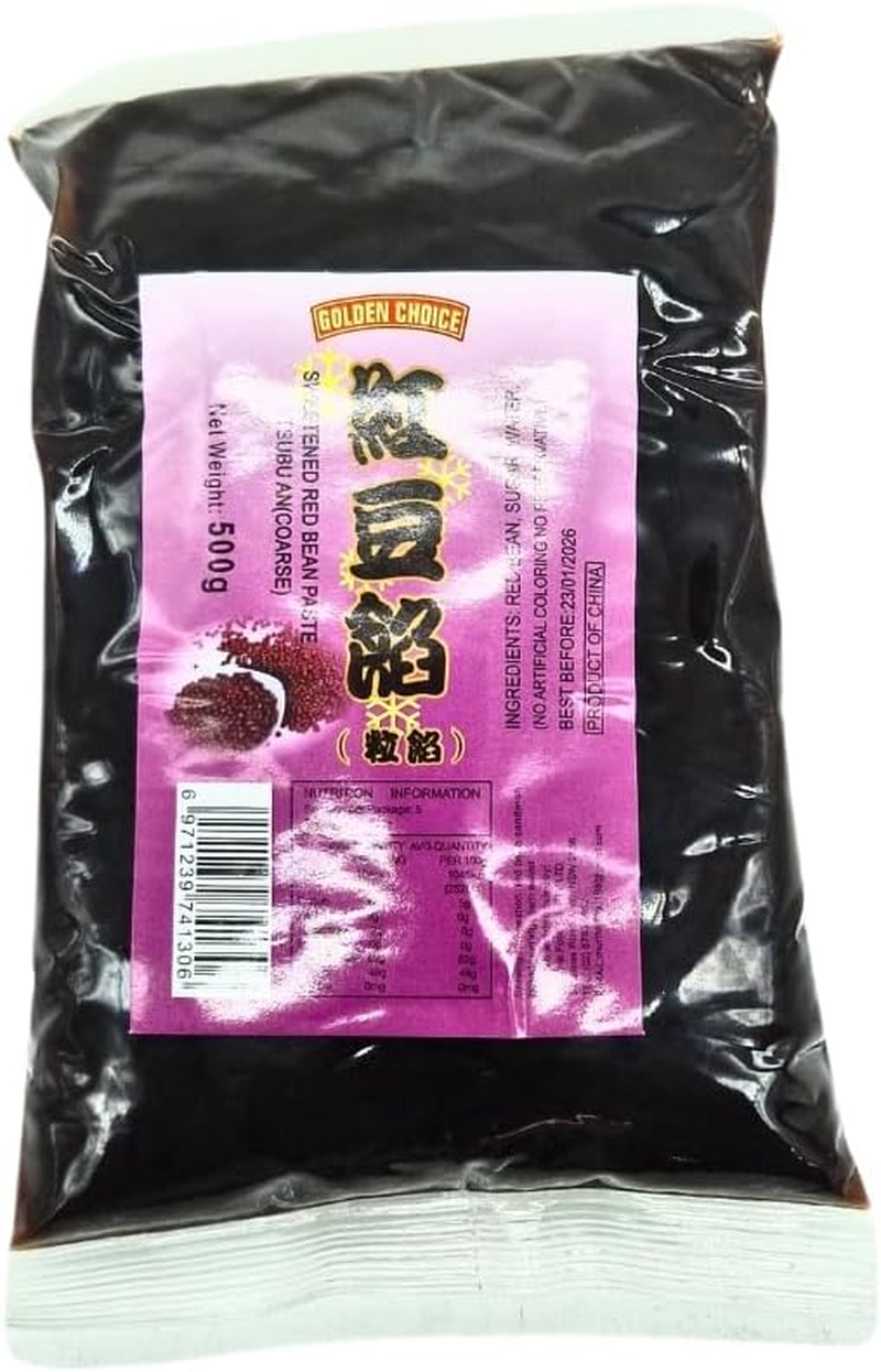 Golden Choice Sweetened Red Bean Paste Tsubu an | Traditional Asian Snack Filling for Pastries, Cookies, and Desserts | 500G image number 4