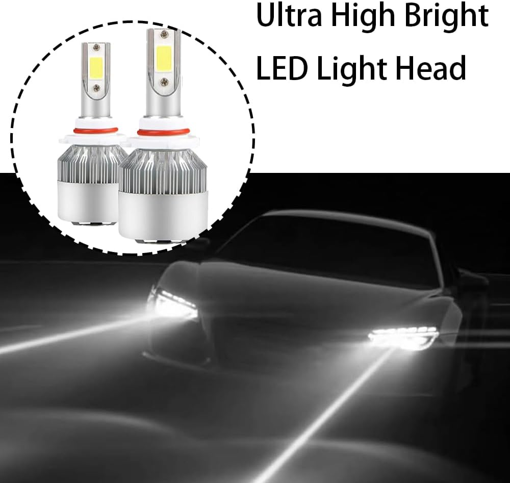 2 PCS 9005/HB3 Car LED Light Replacement Parts, 4800LM 6000K Ultra Bright White Light Waterproof C6 Fog Light Bulb, Plug and Play LED Headlights, High and Low Beam Lights, Car Accessories image number 2