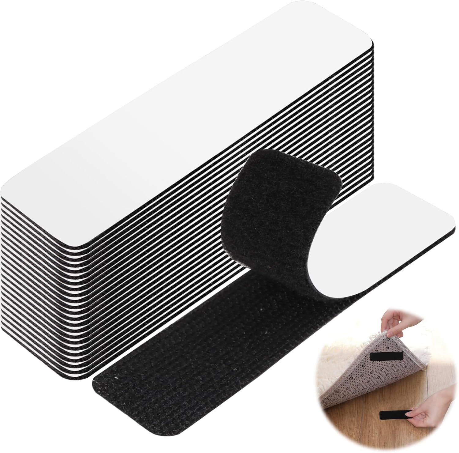 24 Pairs Reusable Strong Velcro Strips with Adhesive Backing, Perfect as Sticky Tape for Furniture Walls Storage Shoe Laces Door Frames, 10 X 2.5Cm Reusable Damage Free Mounting Solution image number 4