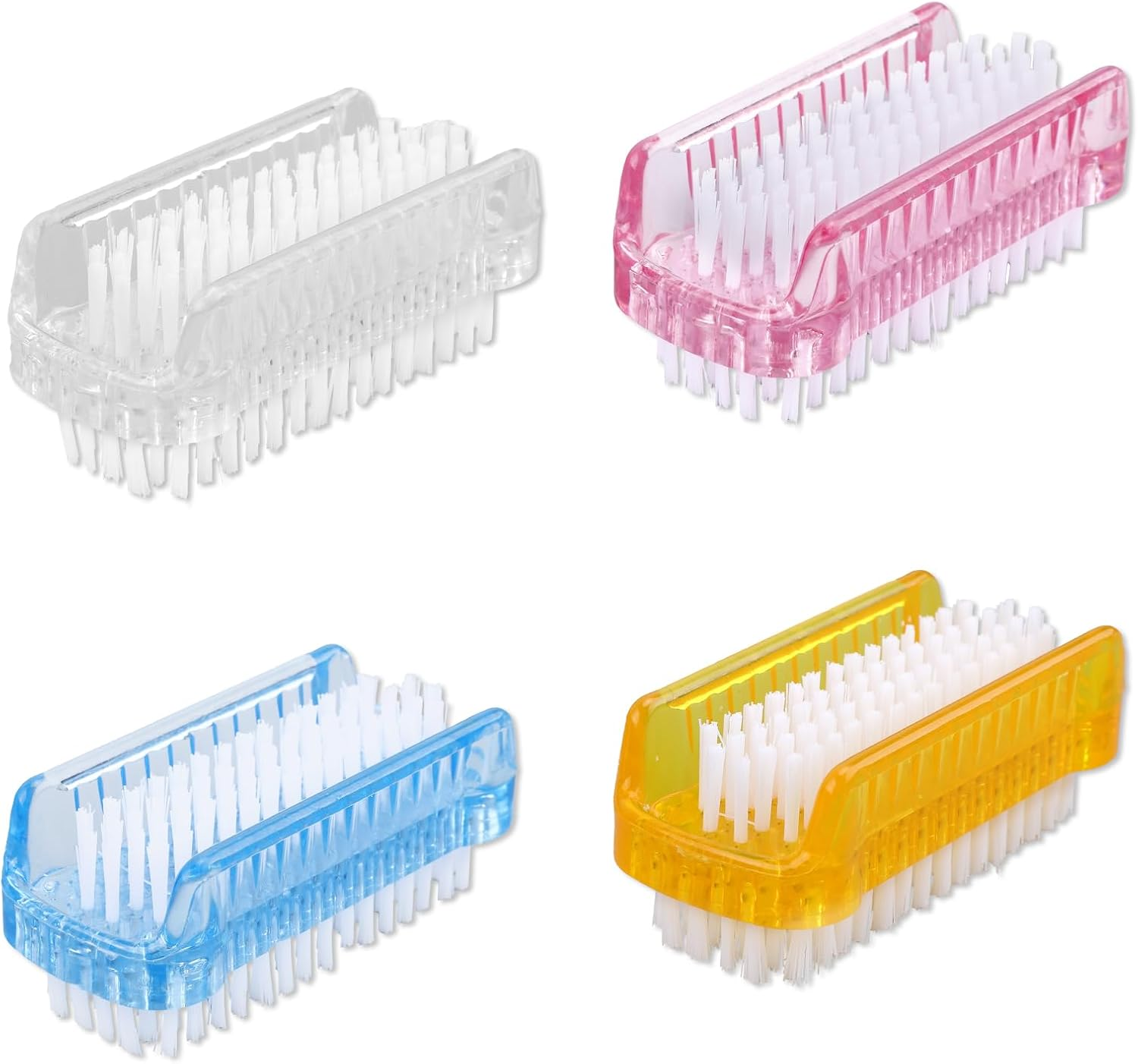 4 X Nail Brush for Cleaning Fingernails, Double-Sided Nail Brush Cleaner with Soft and Stiff Nylon Bristles for Hands under Nails Toes image number 2