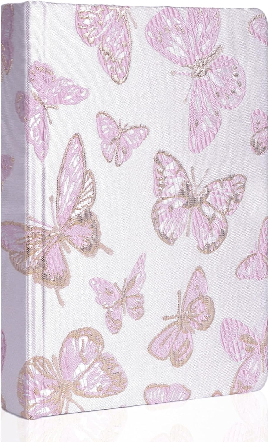 TIEFOSSI A5 Embroidered Fabric Journal for Women Men, College Ruled Journals for Writing, Butterfly Hardcover Notebooks for Work Business Home School