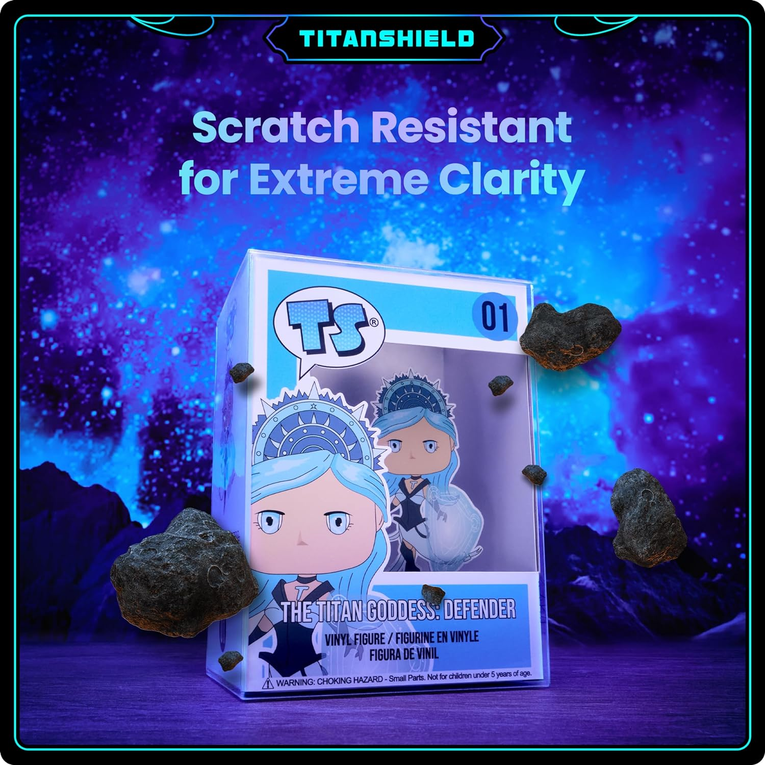 Titanshield 0.5Mm Platinum UV and Scratch Resistant Pop Protectors Sleeve Case Compatible with Funko - 4" Inch Pop! Vinyl Figures (60 Count) image number 2