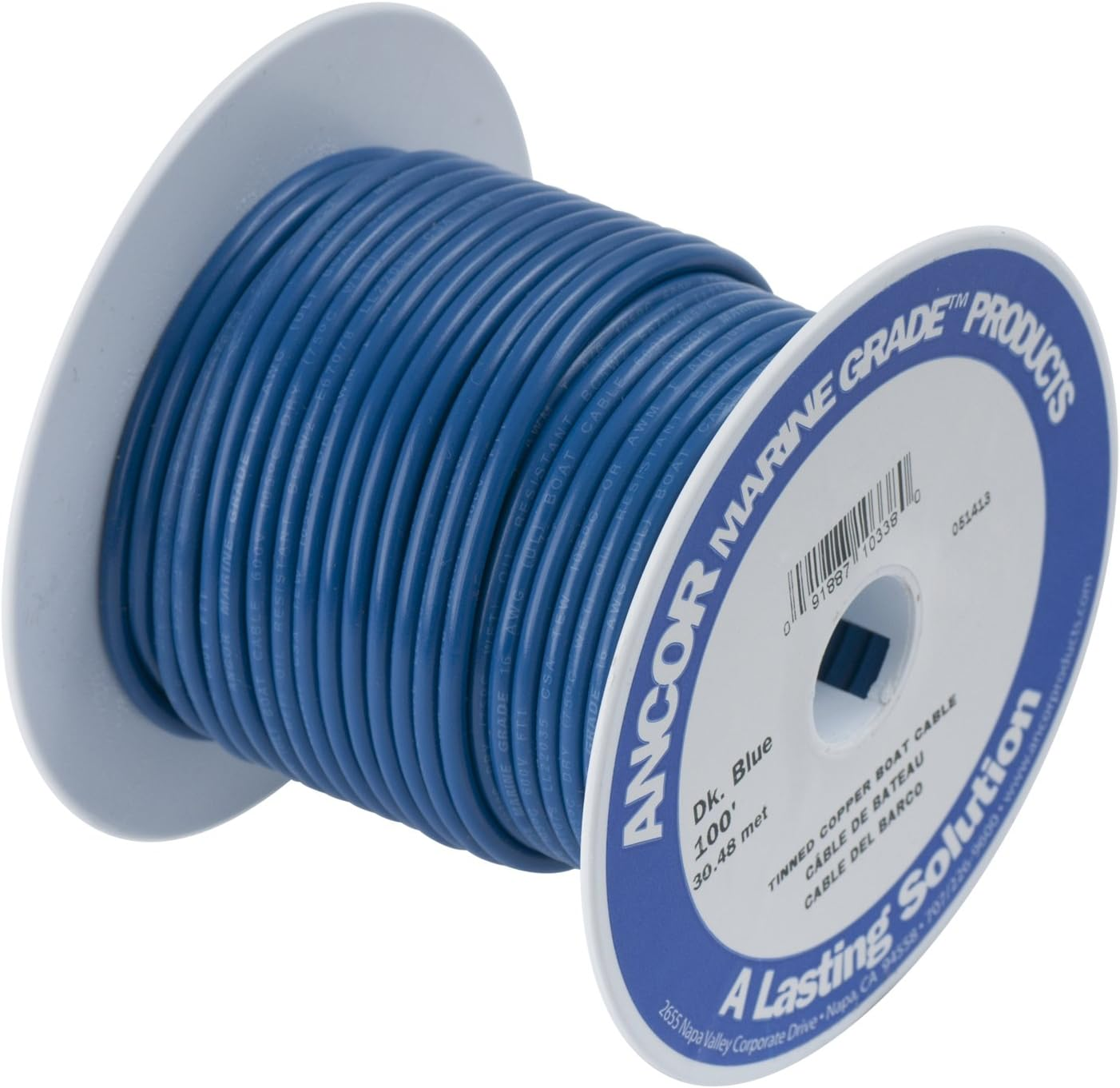 Ancor Marine Grade Primary Wire and Battery Cable - 1000 Feet, 18 Awg, Dark Blue