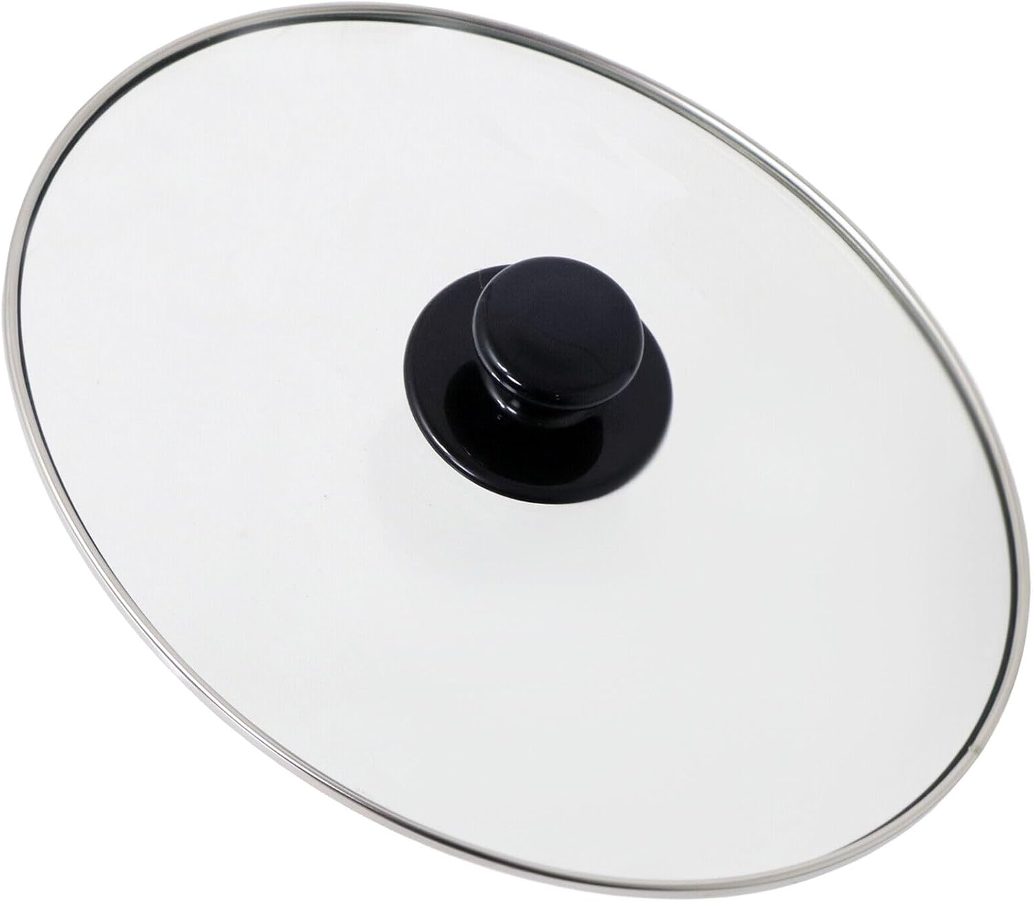 SPARES2GO Complete Oval Glass Lid & Knob Handle Fits Russell Hobbs Slow Cookers (265Mm X 215Mm) image number 1