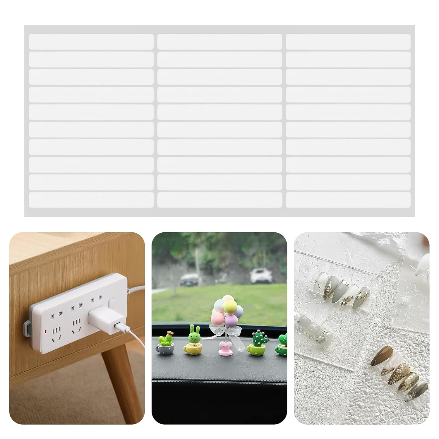 YNPQTDS Double Sided Tape for Nails | Press on Nails Adhesive Clear Mounting Tape | Strong Sticky Manicure Designs Display Adhesive for Office Home Ornament Art image number 1