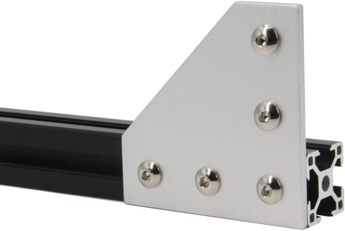 Zeberoxyz 8Pcs/Kit Silver L Shape Corner Bracket Plate with Screws and T-Nuts, 5-Hole 90 Degree Joint Board Plate for 3030 Series Aluminum Profile 3D Printer Frame (3030 Series Silver-L with Nut) image number 5