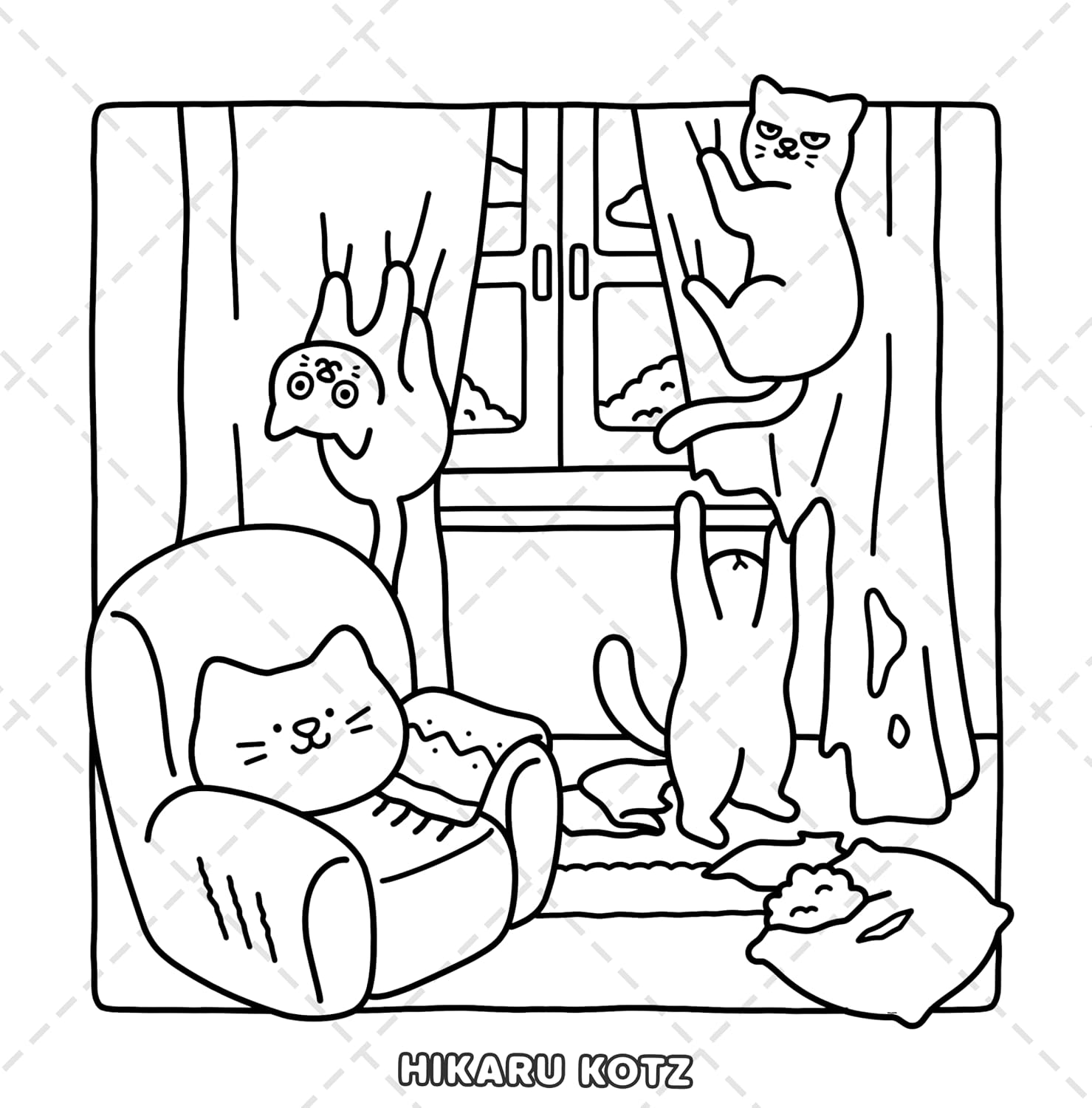 Naughty Cats: Cattitude Coloring Book for Adults and Teens image number 2