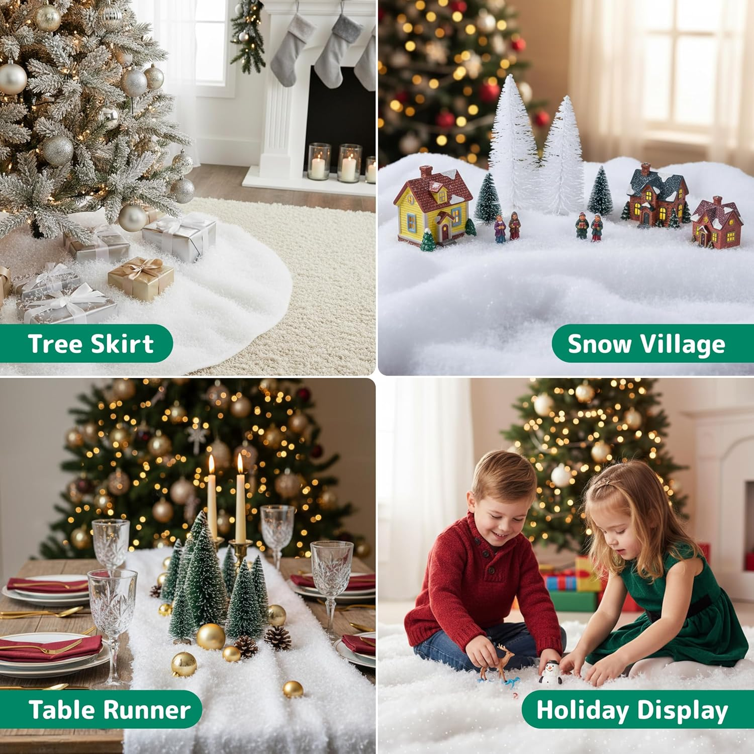 Christmas Snow Blanket Roll (2.6 X 7.8 Ft) for Christmas Decoration, Village Displays, under the Christmas Tree - Thick White Soft and Fluffy Snow Cover for Holiday Decor and Winter Displays image number 4