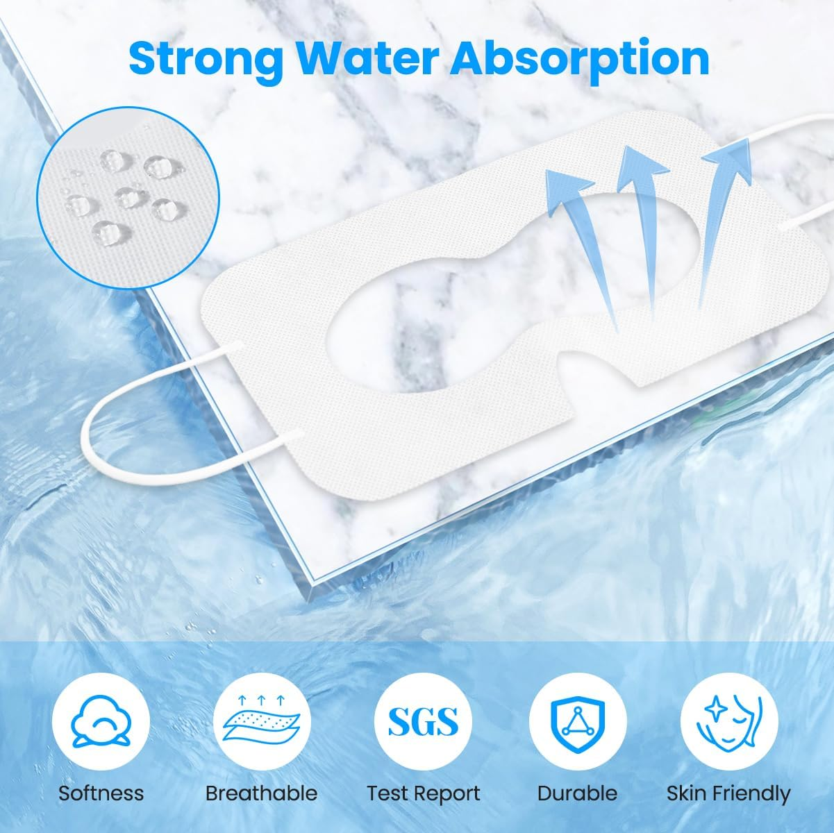 LMING White Disposable VR Face Cover, Compatible with Apple Vision Pro VR Face Cover, Disposable Hygiene VR Face Eyes Mask, VR Mask Pads Covers Compatible with Quest 3, Quest 2 (50Pcs) image number 2