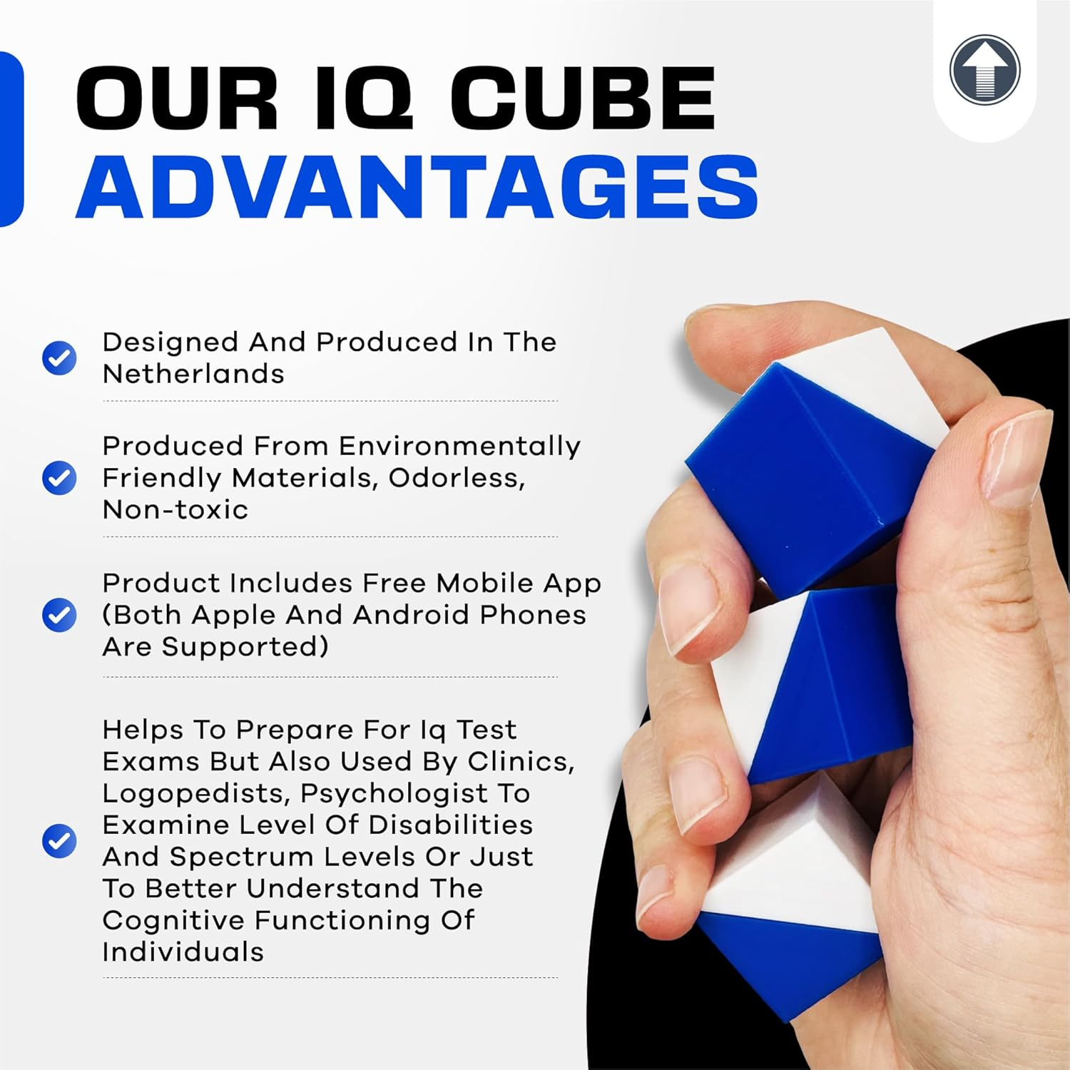 Test Cubes (Blue and White) - Study for Block-Design Test, Practice Cognitive Spatial Reasoning Test, 9 Kohs Cubes, WAIS and WISC Test Preparation image number 4