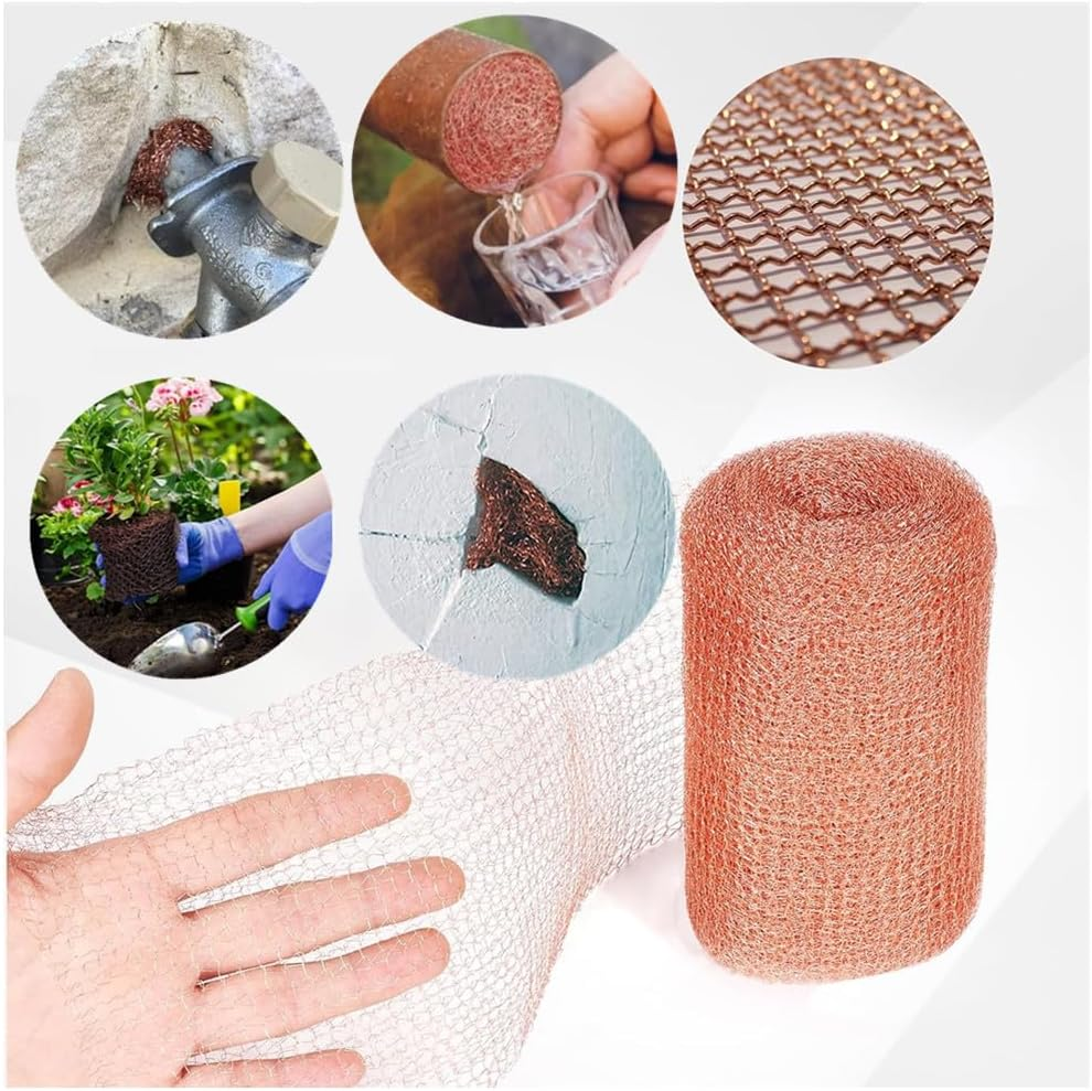 Granmagazz Copper Mesh Control, 10Mx12.7 Cm Copper Meshrodent Mesh and Mice Deterrent for Rat Proofing, Pure Copper Mesh Roll Knit Copper Mesh, Copper Mesh Slug Repellent in Garden & Outdoors image number 3