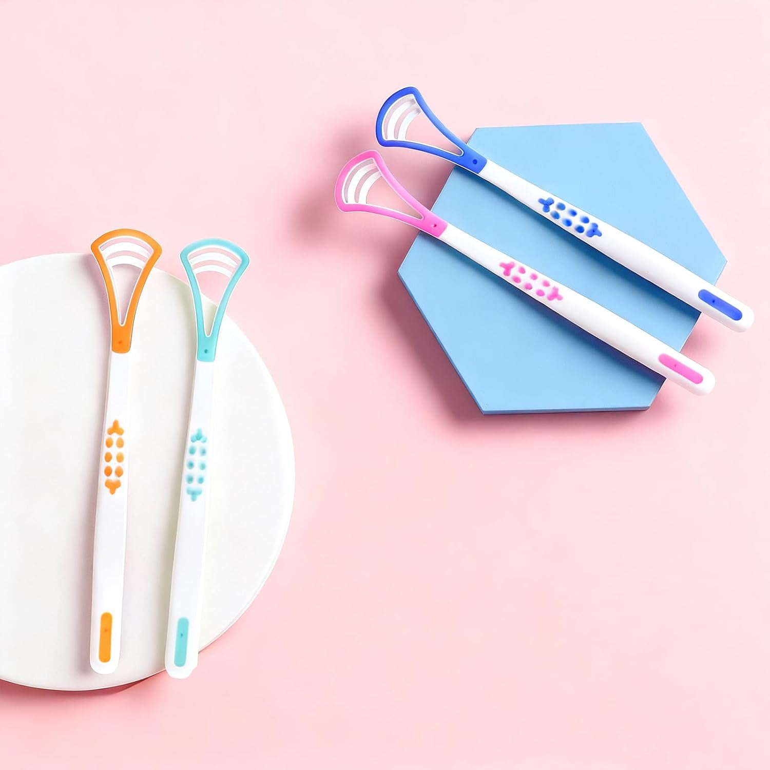 8 Pcs Silicone Tongue Scraper, Tongue Cleaner with Anti-Slip Handle, for Cleaning the Mouth and Keeping Breath Fresh image number 3