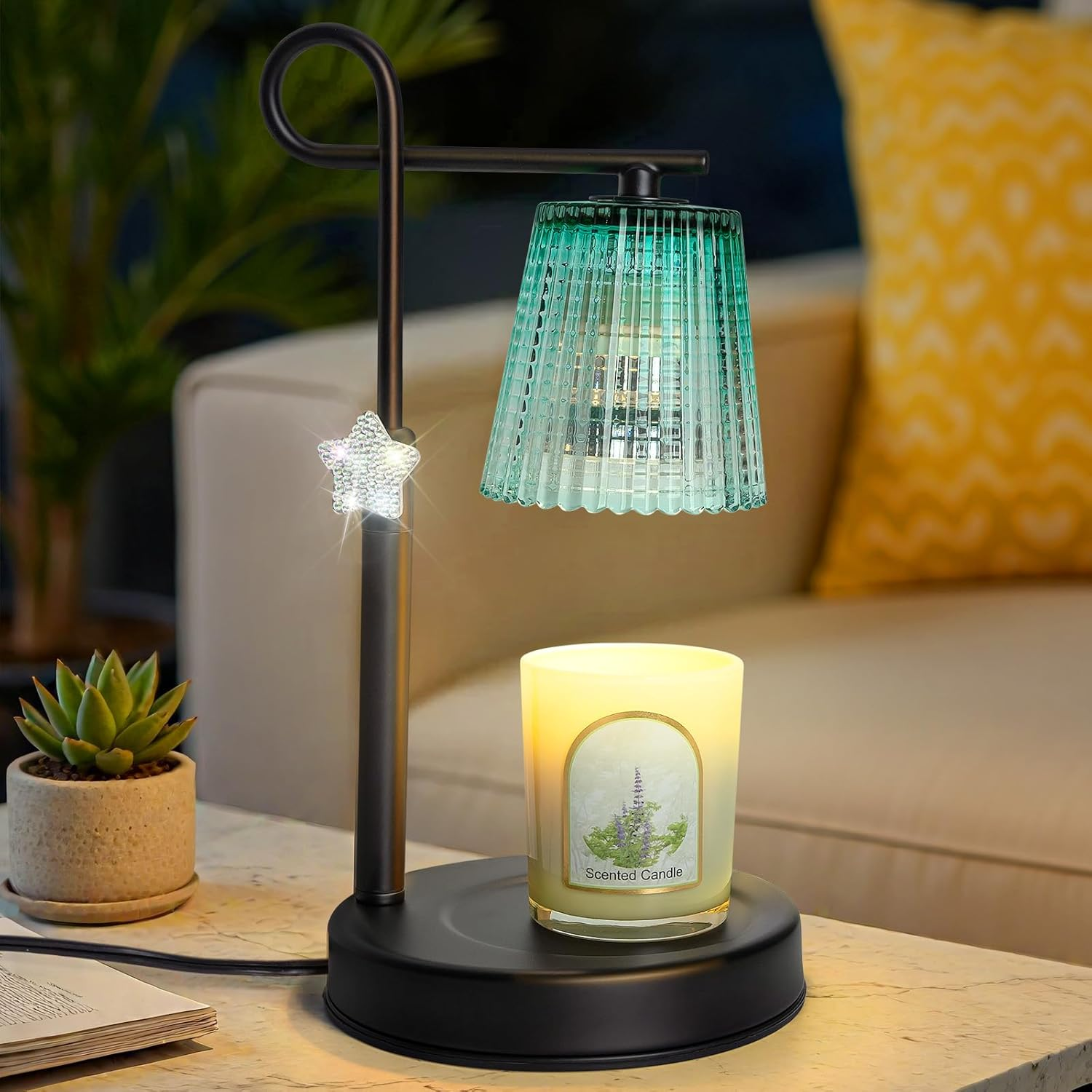 Candle Warmer Lamp with Timer Dimmer, Adjustable Height Wax Warmer Lamp for Jar Candle, Wax Melter House Warming Gifts New Home D&eacute;cor, Birthday Gifts for Women Mom (Gold)