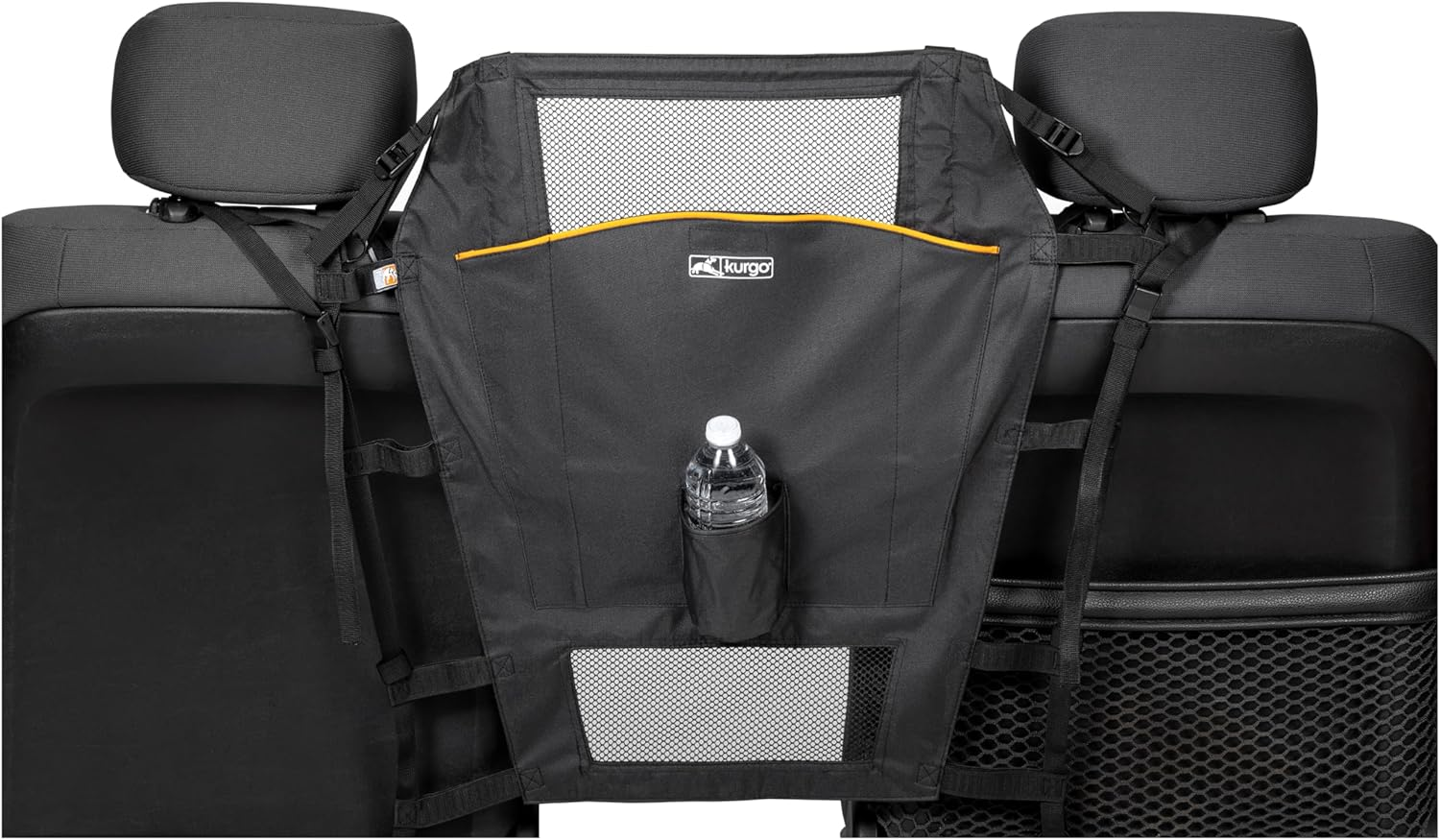 Kurgo Backseat Dog Barrier for Cars & SUV, Automotive Pet Barrier, Backseat Barrier for Dogs, Reduce Distractions While Driving, Mesh Opening, Easy Installation, Storage Pockets, Universal Fit image number 1