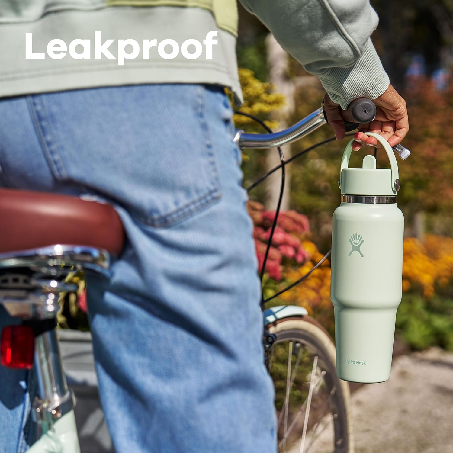 32 OZ Wide Flex Straw Travel Bottle Agave image number 4