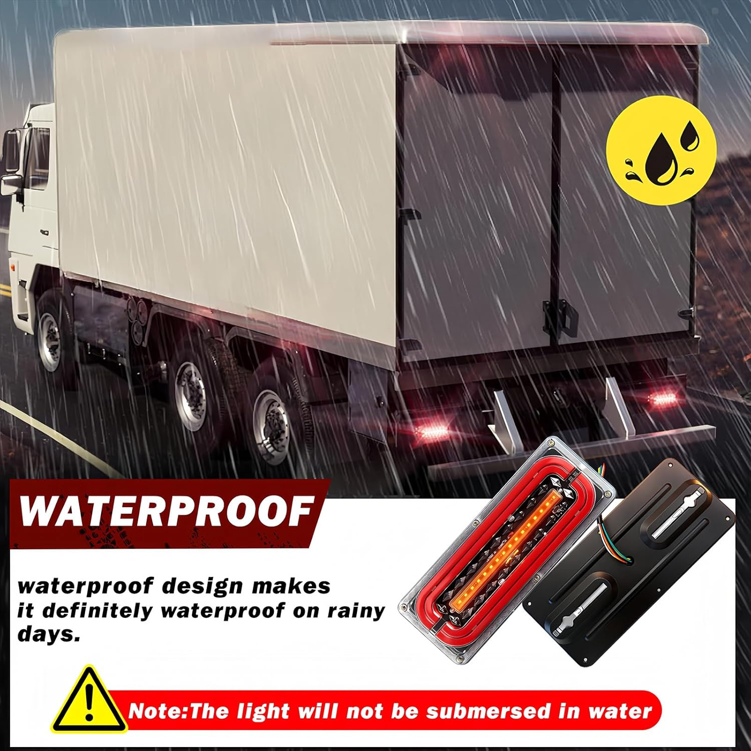 2PCS LED Trailer Tail Lights, Waterproof Truck Rear Lights with Brake & Turn Signal &ndash; Fit for 24V Lorries, Trucks, Trailers, UTV, Pickup, RV | High Visibility Trailer Lights for Aussie Roads image number 1