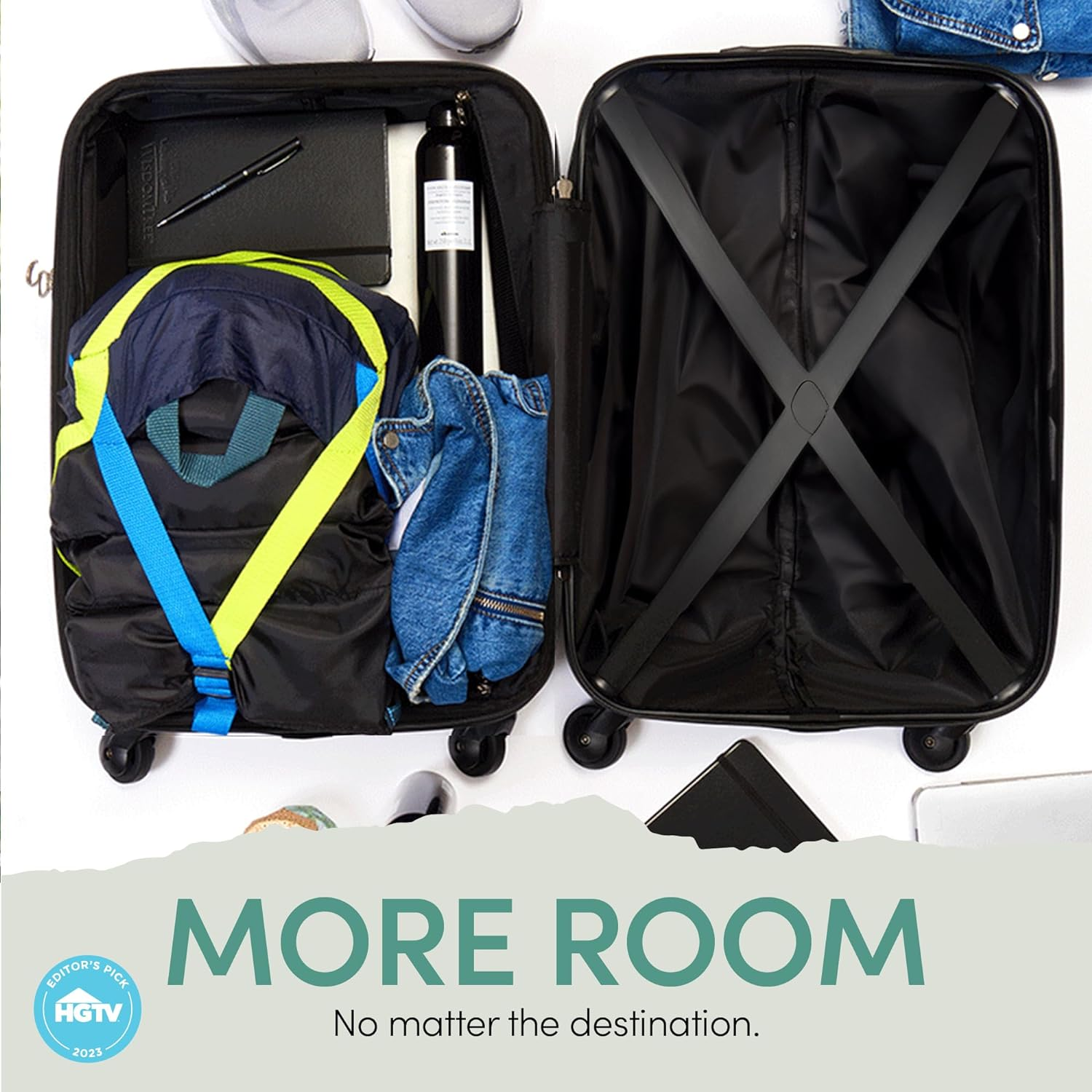 Compression Strap for Packable Luggage Organizer,Packing Our Collapsible Hanging Shelves in Your Suitcase Backpack & Carry-On Bags Has Never Been Easier, M, Small image number 4