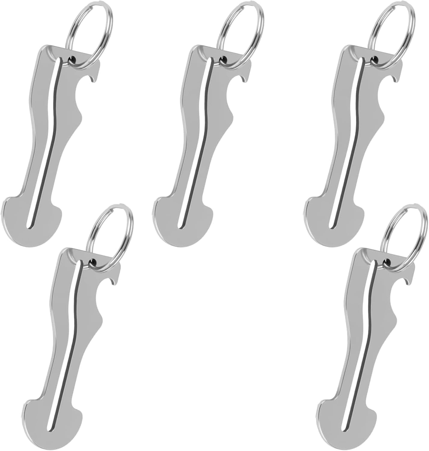 SILHOL 5 Pieces Stainless Steel Trolley Keys, Coinless Shopping Cart Unlocker with Keyring image number 3