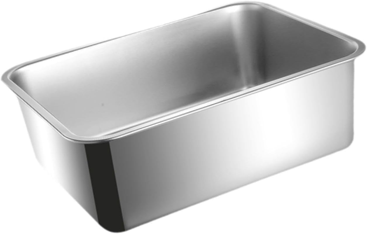 MYCENSE Stainless Steel Cat Litter Tray for Kittens with High Sides and Easy Cleaning, Height 15Cm image number 6