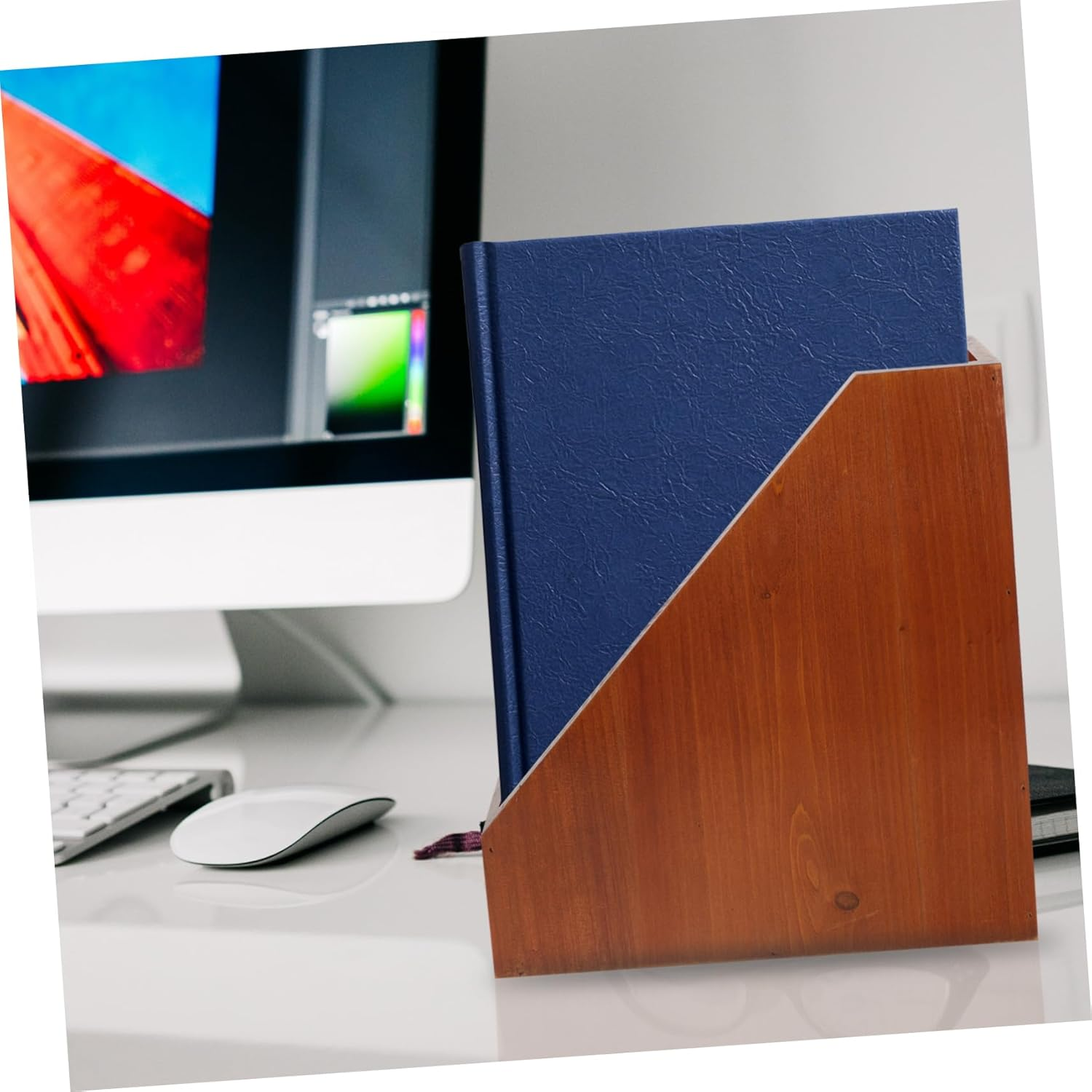 Operitacx Solid Wood Storage Box for Desktop Organization Wooden Desk Organizer for Home Office Accessories for Computer Desk Vanity Organizers and Storage