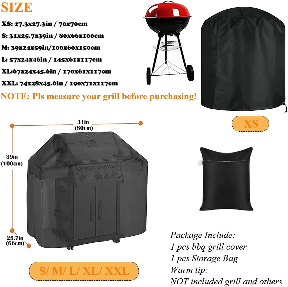 Gas Grill Barbecue Cover Skyour Waterproof BBQ Gas Grill Smoker Cover Weather Resistant UV Heavy Duty Patio Outdoor Gas Barbecue BBQ Grill Covers (M: 39X24X59In) image number 4