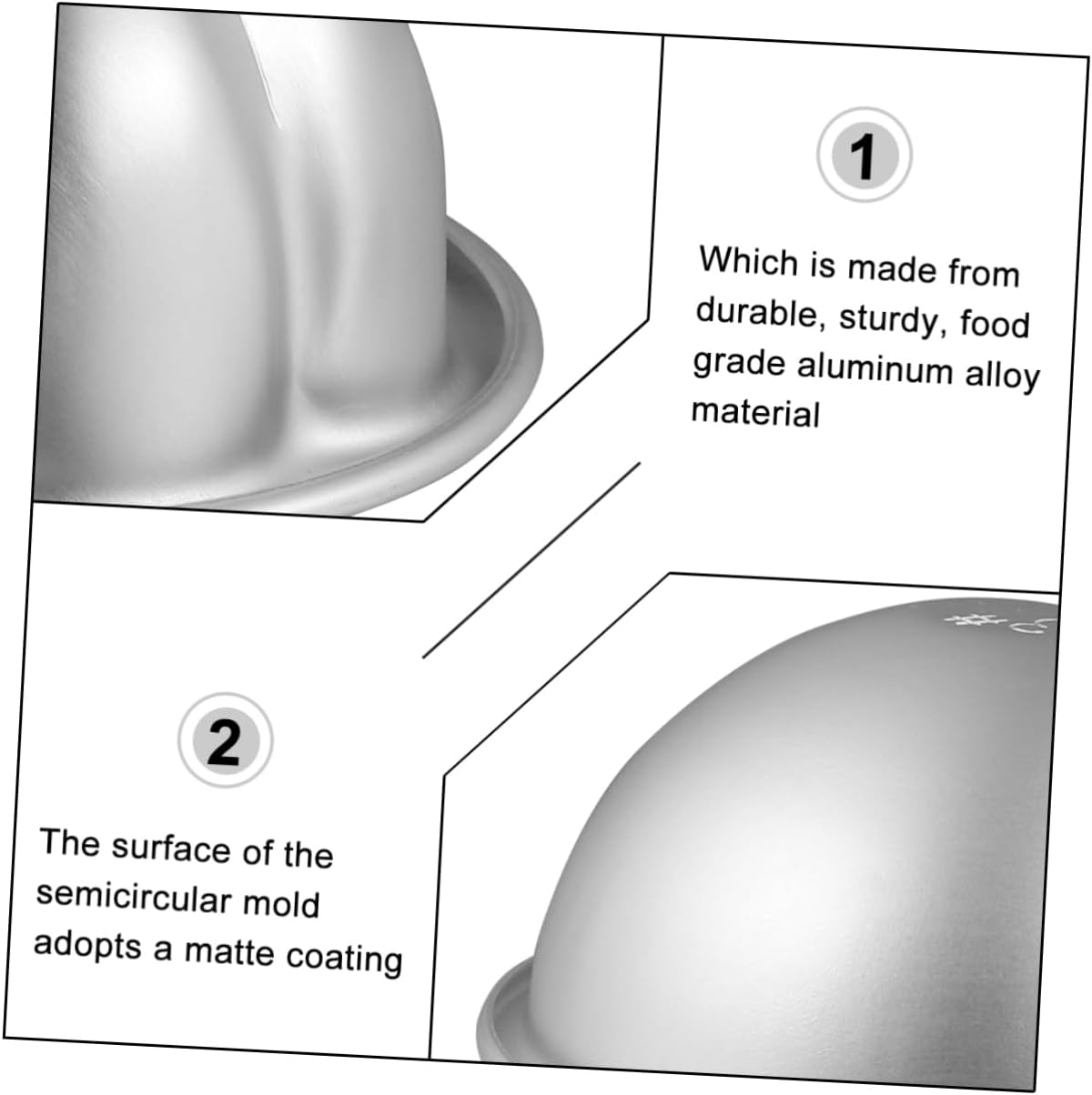 BELLIFFY 4Set DIY Baking Molds Aluminum Alloy Bath Bomb Molds for Boys and Girls image number 6