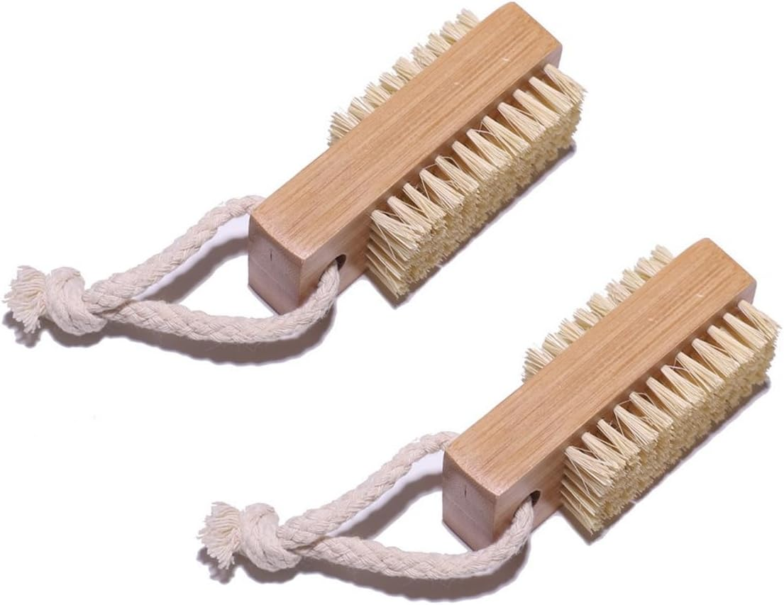 AIMALL 2Pcs Bamboo Sisal Nail Brush Beech Wood Bristle Cleaning Brush, Eco-Friendly Nail Tools for Hand and Nail Care, Natural Bamboo Nail Brushes image number 5