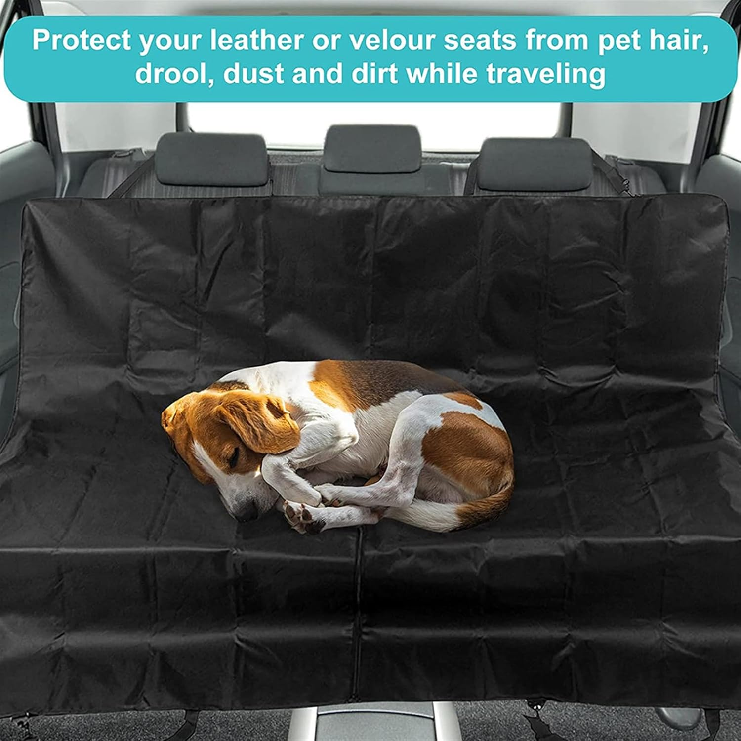 Dog Car Seat Cover Pet Basket Mat Cat Hammock Travel Trunk Car Back Seat for Dog Safety Mat Pet Transport Dog Hammock(Color:Black) image number 3