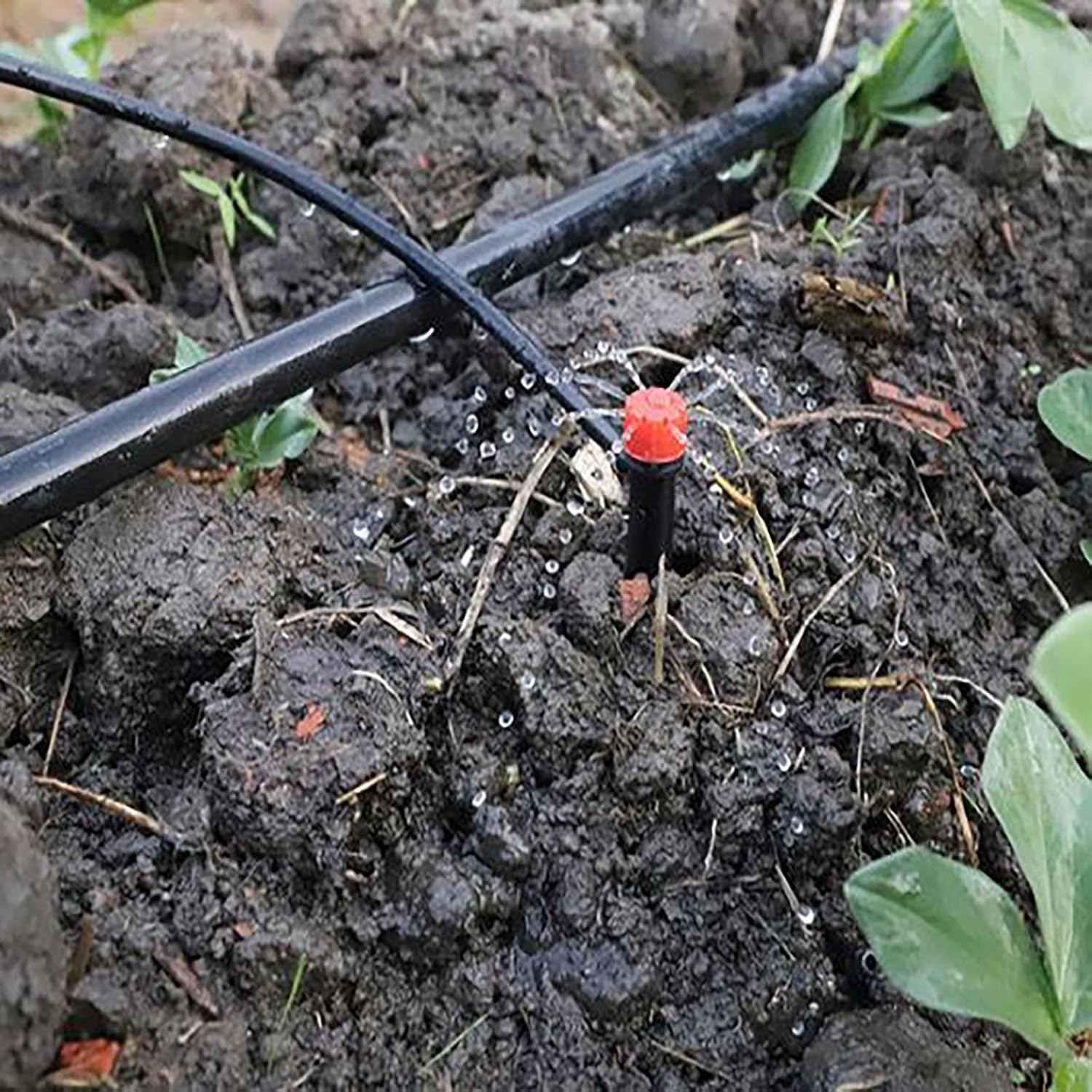 YAKESD 50Pcs Adjustable 360 Degree Water Flow Drippers for 1/4" Drip Irrigation Tubing - Efficient Garden Irrigation System Components image number 2