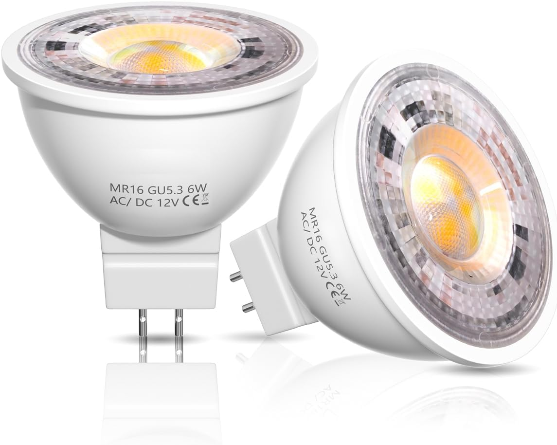 Tobebright GU5.3 MR16 LED Bulbs Warm White 6 W Replacement for 50 W Halogens, 38&deg; Beam Angle LED Spot MR16, AC/DC 12 V 450 Lm MR16 LED Bulbs, Not Dimmable for Recessed Tracking Lighting (Pack of 2) image number 4