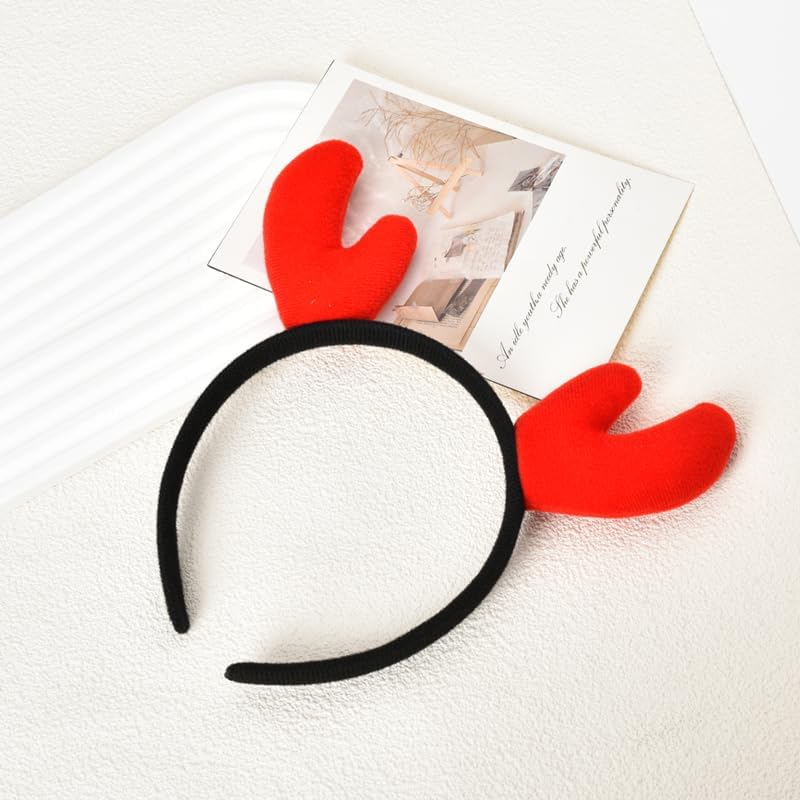 Christmas Reindeer Antlers Headband for Women Men Girls Boys Cute Elk Deer Hairband Headpiece Red Festival Xmas Christmas Hair Accessories Deer Costume Hair Decorations - Brown image number 6