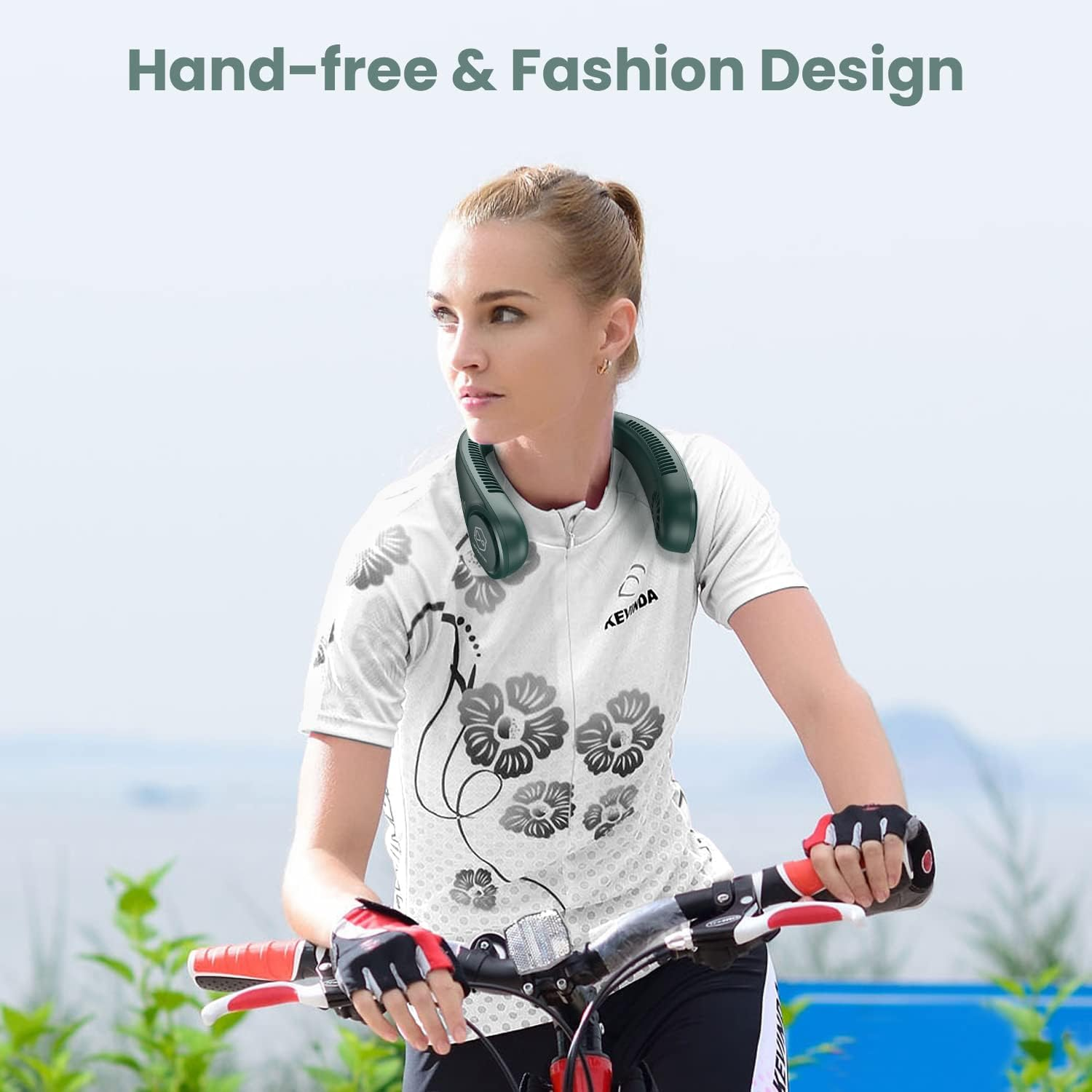 LEMOISTAR Portable Neck Fan, Hands Free Bladeless Fan, 3 Speeds, 4000Mah Battery Rechargeable Operated Hanging Personal Fan, USB Powered Wearable Leafless Fan for Woman Men&rsquo;S Gifts Camping