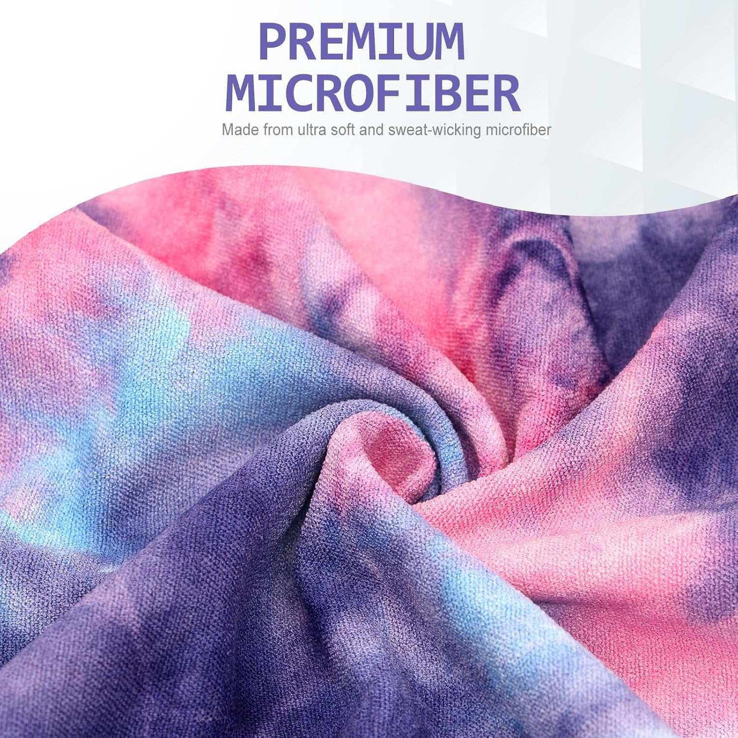 Hot Yoga Towel, Microfiber Non Slip Yoga Mat Towel, 183&times;63Cm, with Grip Dot Sweat Absorbent Towel, Foldable Skidless, for Hot Yoga, Pilates and Fitness image number 2