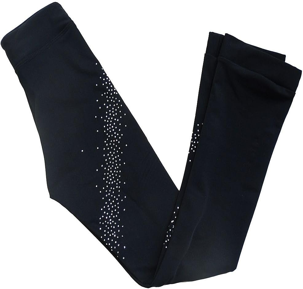 Joycan Girls Ice Skating Pants with Fleece Warm Figure Skating Trousers for Girls | Sparkly Rhinestone Ice Skate Leggings image number 1