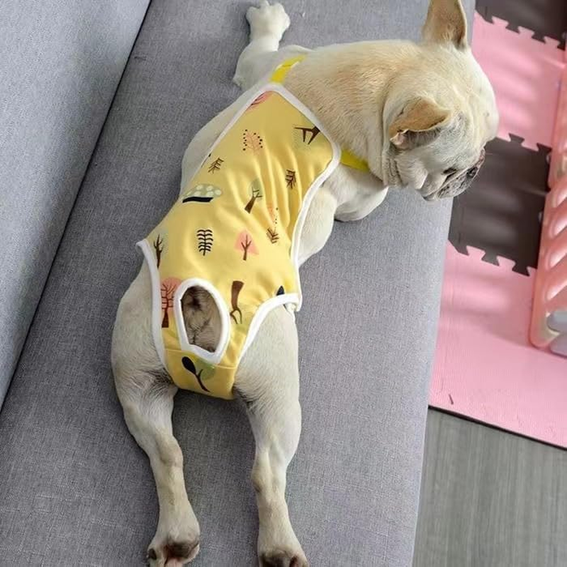 Dog Diapers Female Washable Sanitary Pantie with Adjustable Suspender, Reusable Doggie Period Panties, Pet Underwear Diaper Jumpsuits for Male Dogs in Heat, Puppy Diapers for French Bulldog (S) image number 1