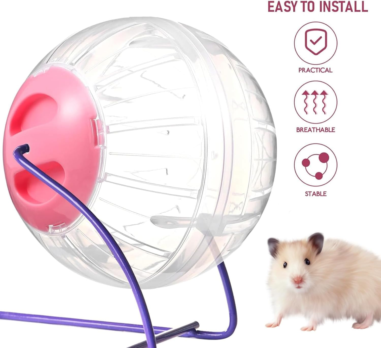 CHEUNGHAO 2 Pieces Hamster Exercise Ball, 5.7 Inch Hamster Running Ball Transparent Plastic Hamster Ball Wheel for Dwarf Hamsters Small Pets to Reduce Boredom and Increase Activity image number 1