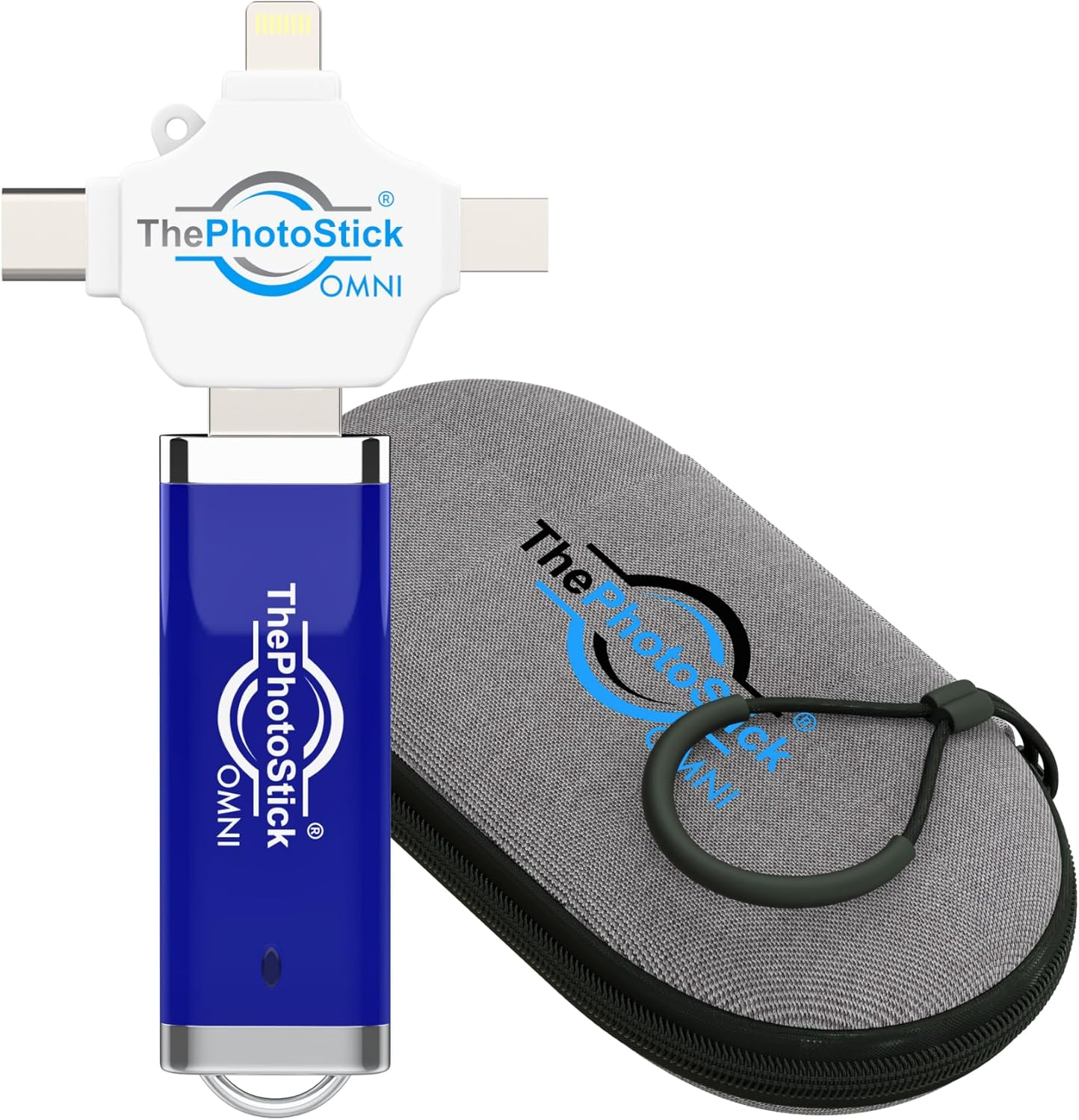 Thephotostick&reg; Omni 256GB + Protective Case | Secure Photo & Video Backup and Transfer | Digital File Organization | USB & Multiport Connection for Phones, Tablets and Computers | Water Resistant Case