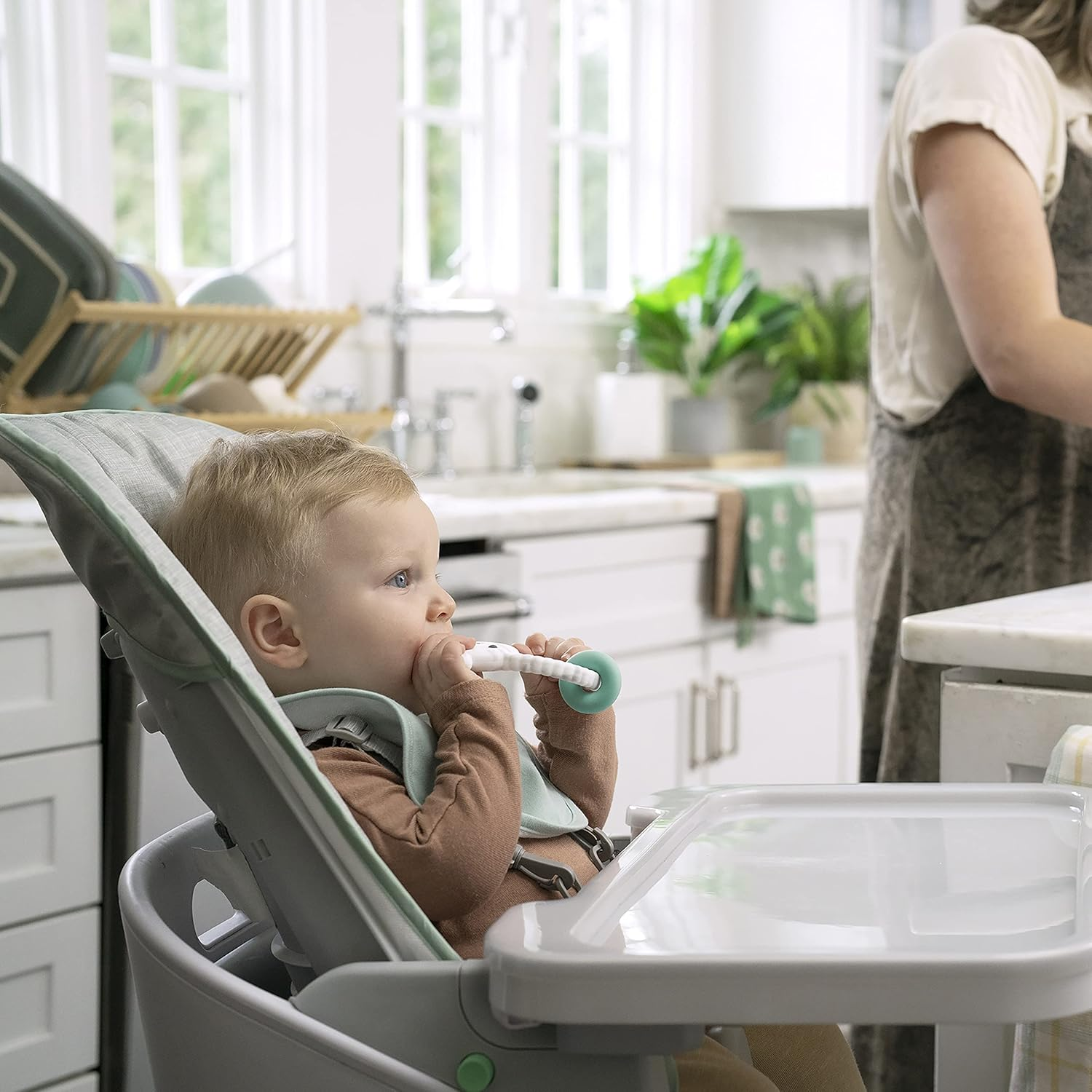 Ingenuity Soothing Sheppy Baby Teether Toy with Activity Rings, Bpa-Free Silicone, Ages 3 Months+, Unisex image number 3