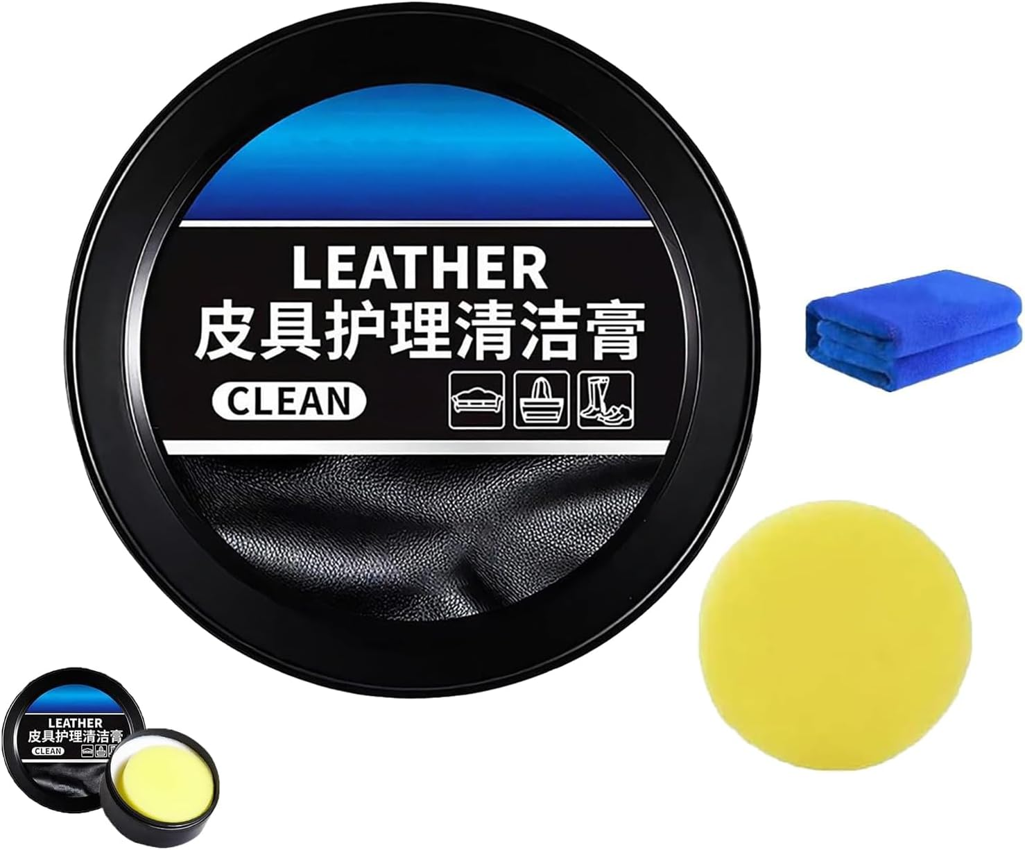 Cleaning and Care Cream & Cleaning Paste for Leather Care,Multifunctional Cleaning and Care Balm,Automotive Interior Leather Cleaning Cream 160G. (1PCS)