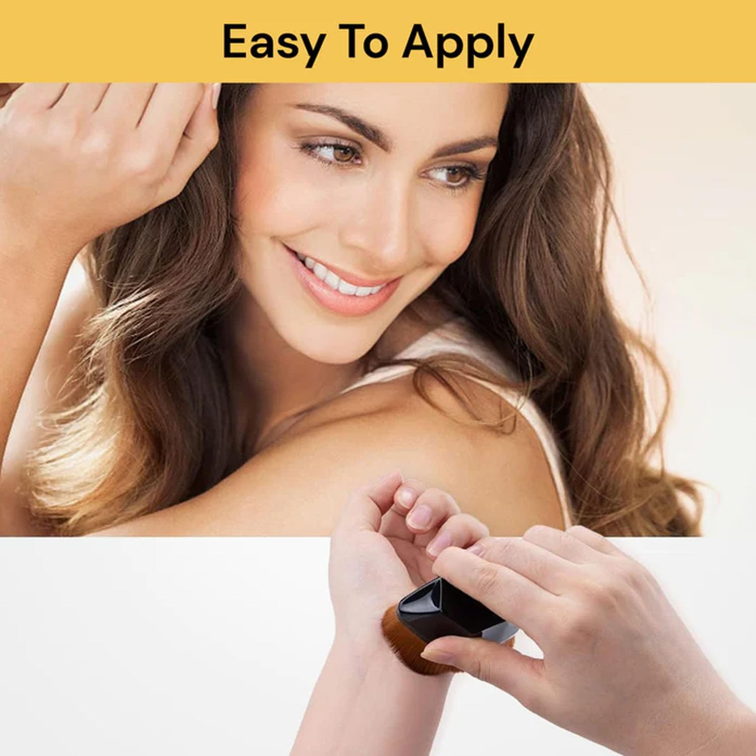 EZONEDEAL Magic Foundation Brush Petal No Trace Makeup Brush High Density Seamless Foundation Brush BB Cream Makeup Brush Loose Powder with Storage Box-Black