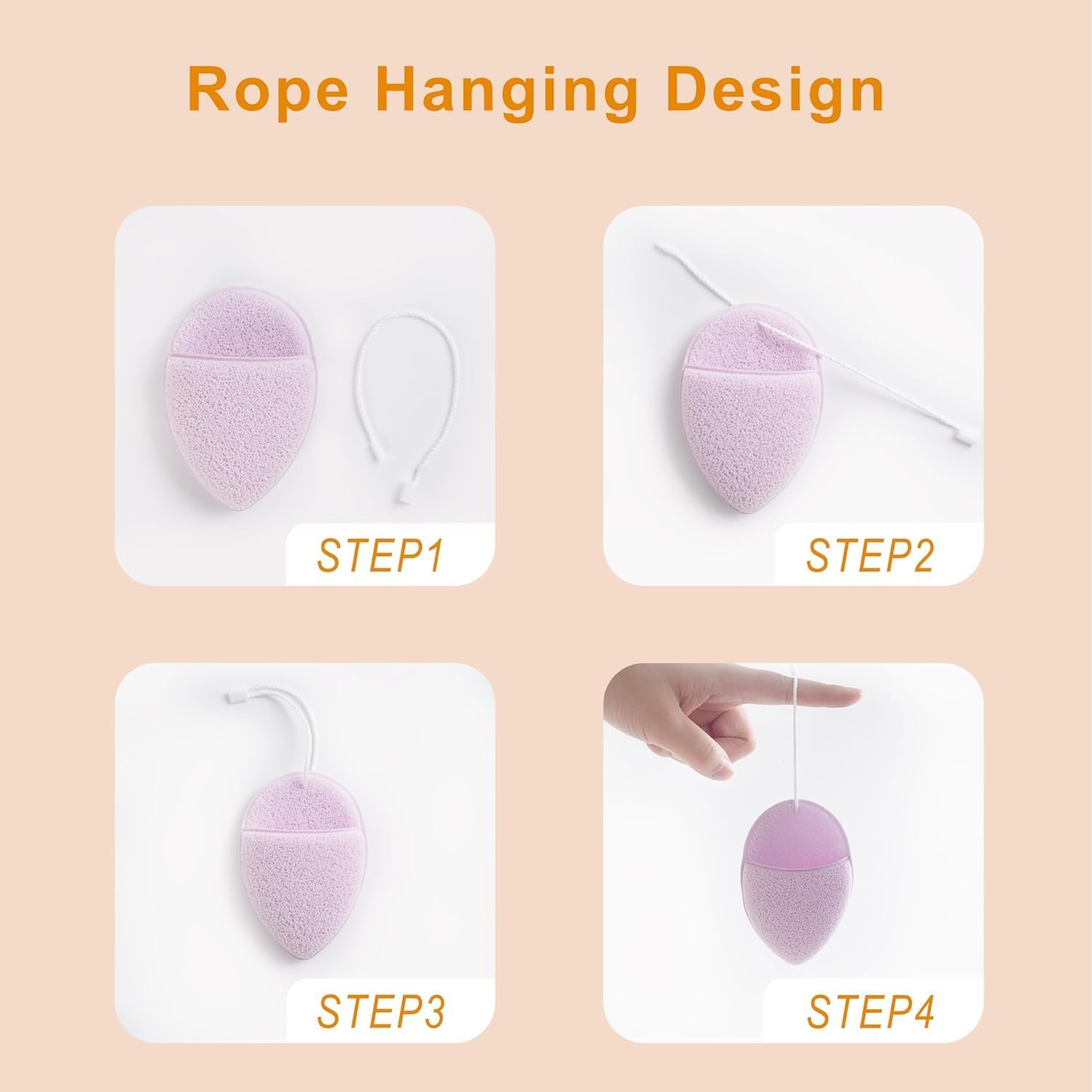 Fokmuaex 8 PCS Konjac Bathing Sponges &ndash; Facial Sponge for Deep Pore Cleansing, Blackheads & Dead Skin Remover, Daily Face Cleansing Tool (Individually Packaged)