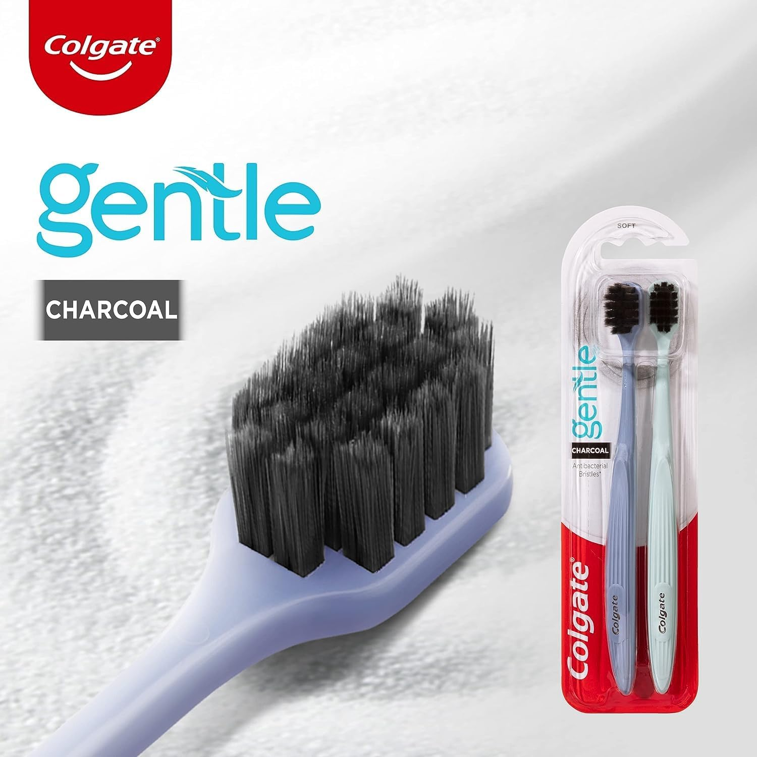 Colgate Soft Bristles Charcoal Toothbrush, Multicolor (Pack of 2) image number 6