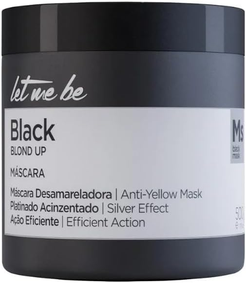 Let Me Be Black Mask Blond up Silver Effect 500G (17.6 Oz) &ndash; Toning Mask for Blonde, Silver & Gray Hair &ndash; Neutralizes Yellow Tones, Enhances Cool Shades & Hydrates &ndash; for Bleached or Highlighted Hair image number 2
