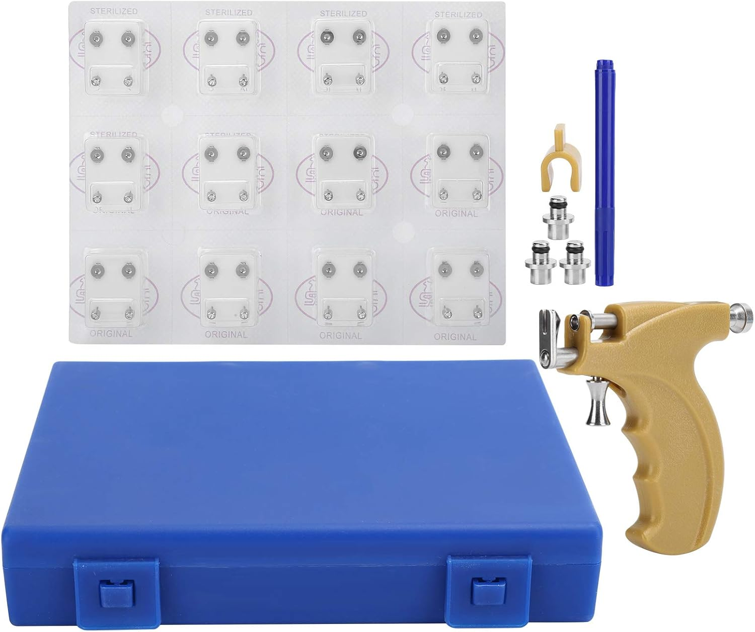 Professional Ear Piercing Gun Kit with 12 Pairs 316L Stainless Steel Gun Stud Earrings, Navel Piercing Kit, Multiple Body Nose Lip Earrings Set for Salon Home Use image number 3