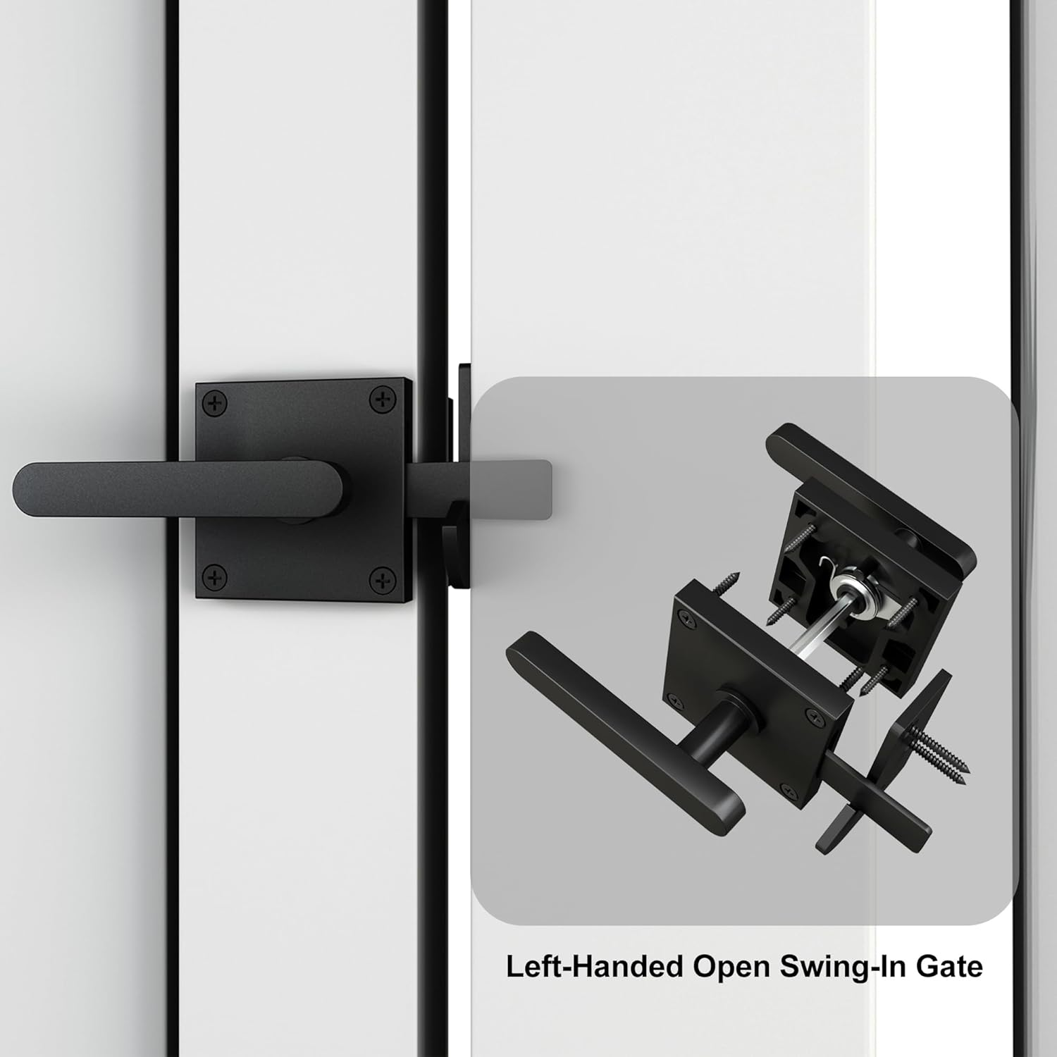 Sdstone Double Side Gate Latch,Heavy Duty Swinging Door Latch Gate Hardware for Wooden Fence,Gate Hardware for Left Inswing Outdoor Wooden Gates, Pool Gate, Backyard, Garden image number 5